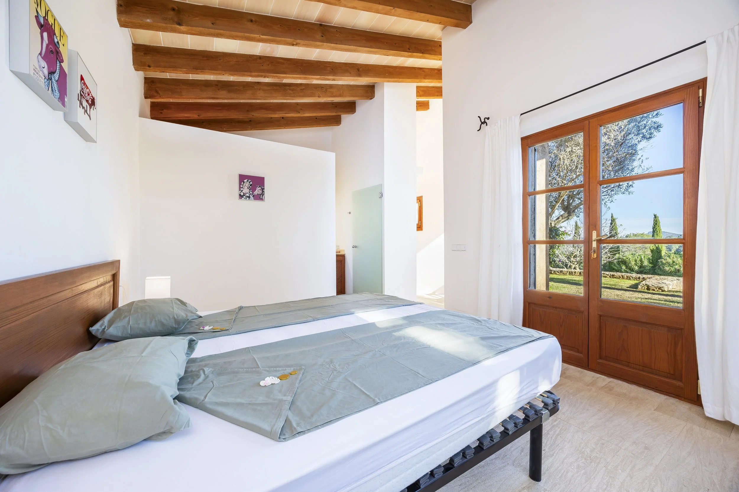 Traditional finca interior near Sant Llorenç Mallorca with rustic architecture and natural light real estate photography