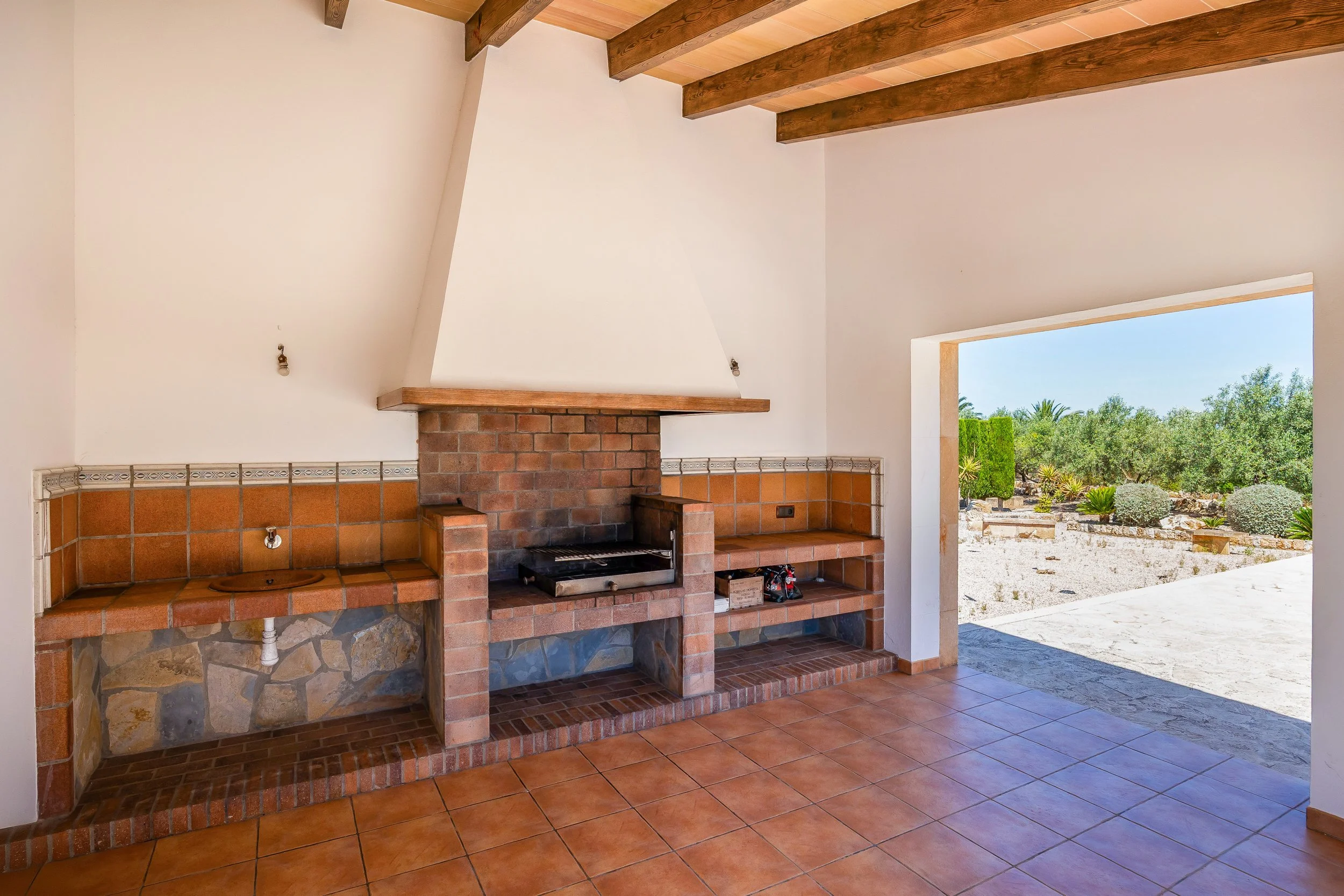 Rural house near Ses Salines Mallorca with swimming pool and Mediterranean countryside real estate photography