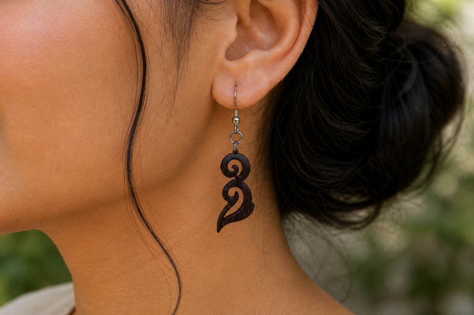Ethnic - Coconut Shell Hanging Earrings