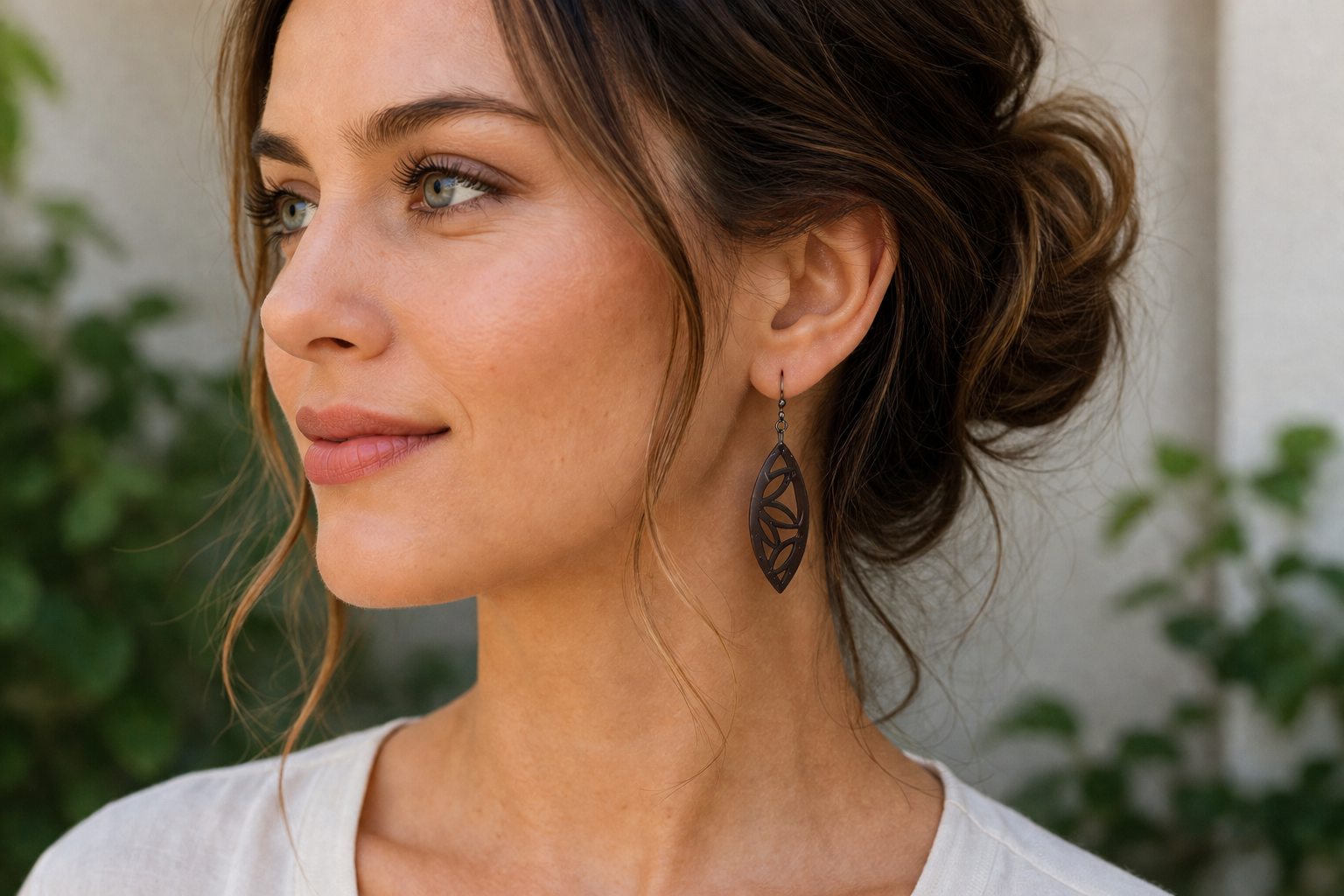 Flower Petal - Eco-Elegance Coconut Shell Earrings