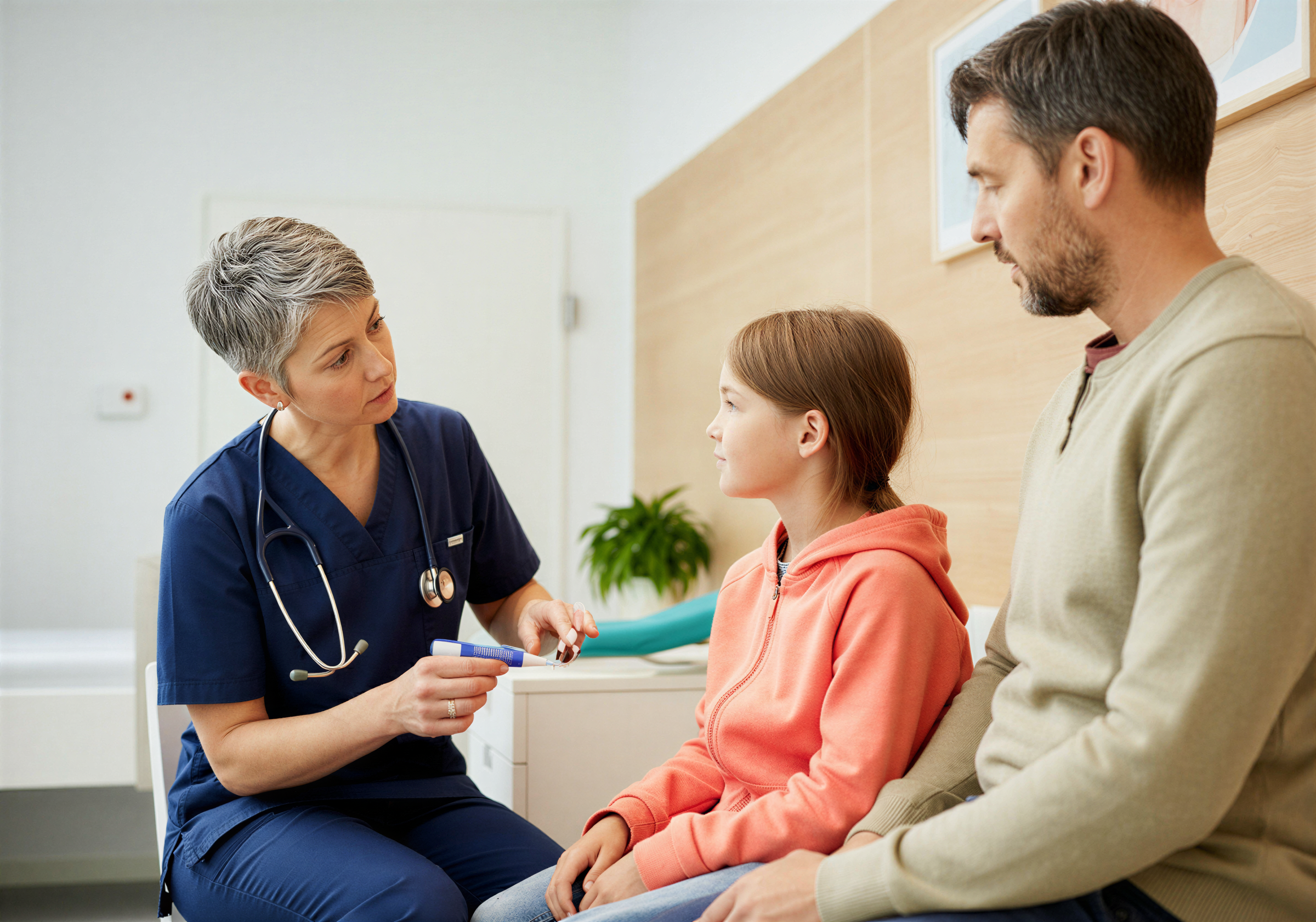 Doctor with a family, representing Rural Healthcare Solutions