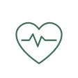 Outline of a heart with an electrocardiogram line inside