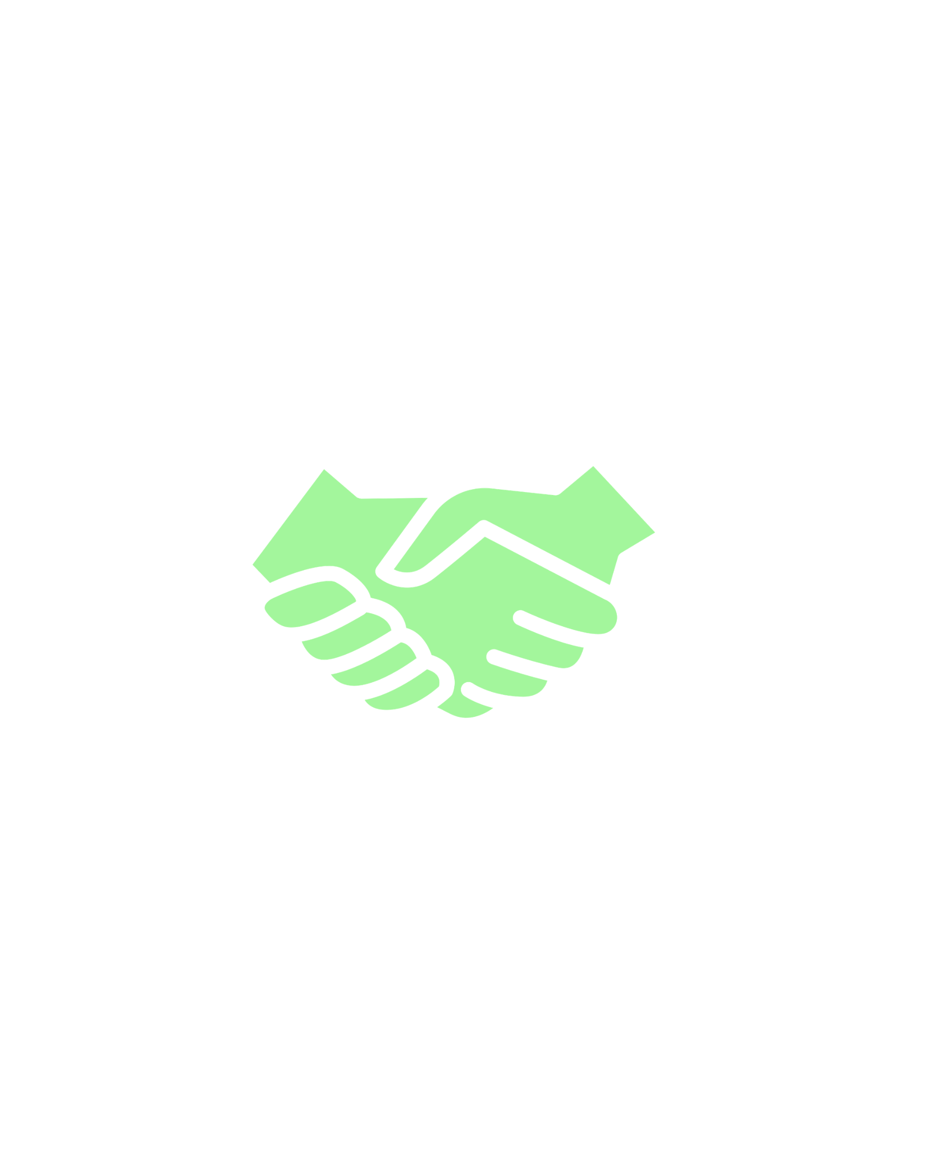 Light green dollar bills held by two hands in a handshake