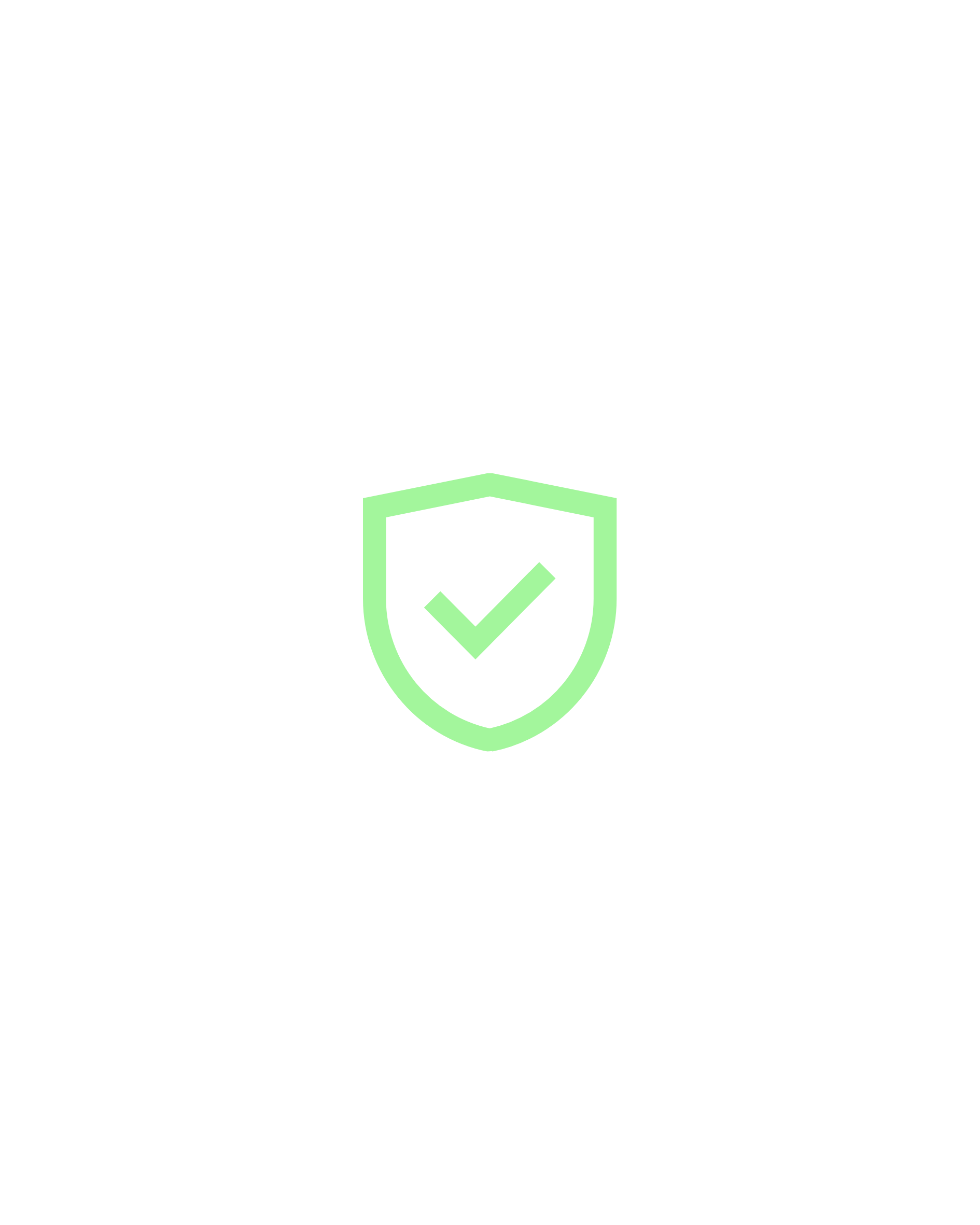 Black background with a neon green shield icon with a check mark inside it, symbolizing protection or security.