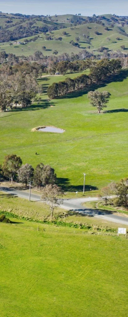 Rolling green hills and farmland beside Woodlands Grove, Alexandra