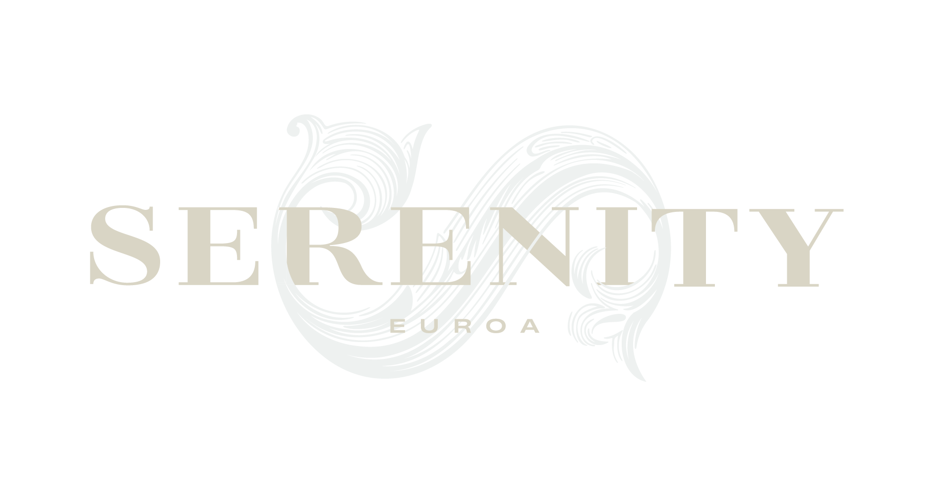 Logo for Serenity Euroa featuring elegant gray and white swirls with the words 'Serenity Euroa' across the center.