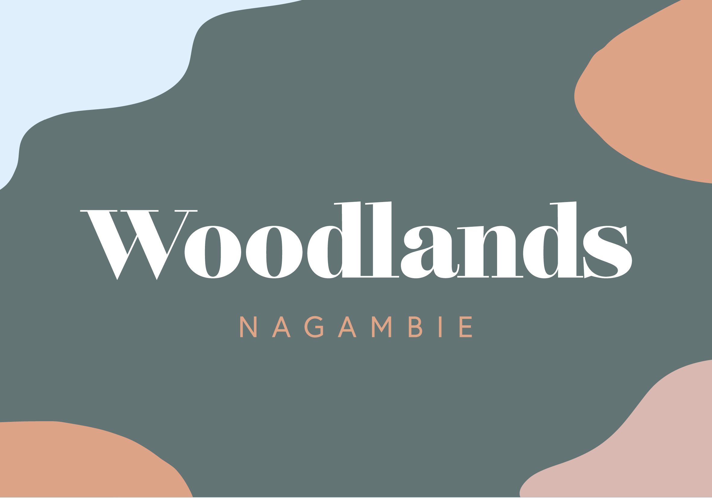 Book cover titled "Wonders" by Nagambie, featuring abstract shapes in light blue, dark gray, and beige colors.