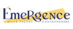 Logo avec le texte 'Emérence' en bleu et jaune, et le sous-texte 'Mission Points d'Entrepreneuriat'.
