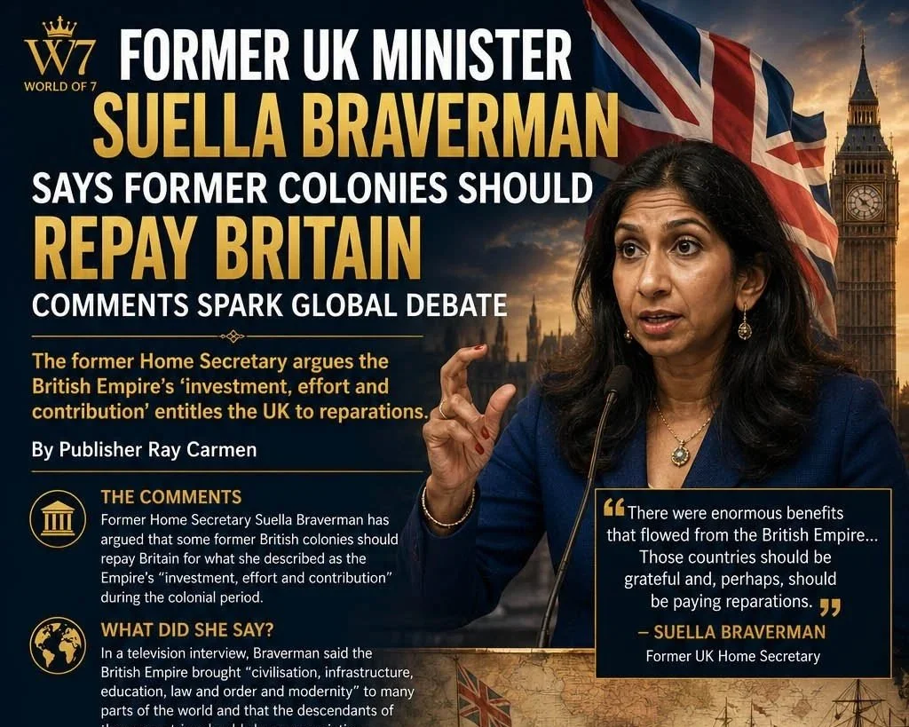 SUELLA BRAVERMAN SPARKS GLOBAL DEBATE WITH REPARATIONS COMMENTS