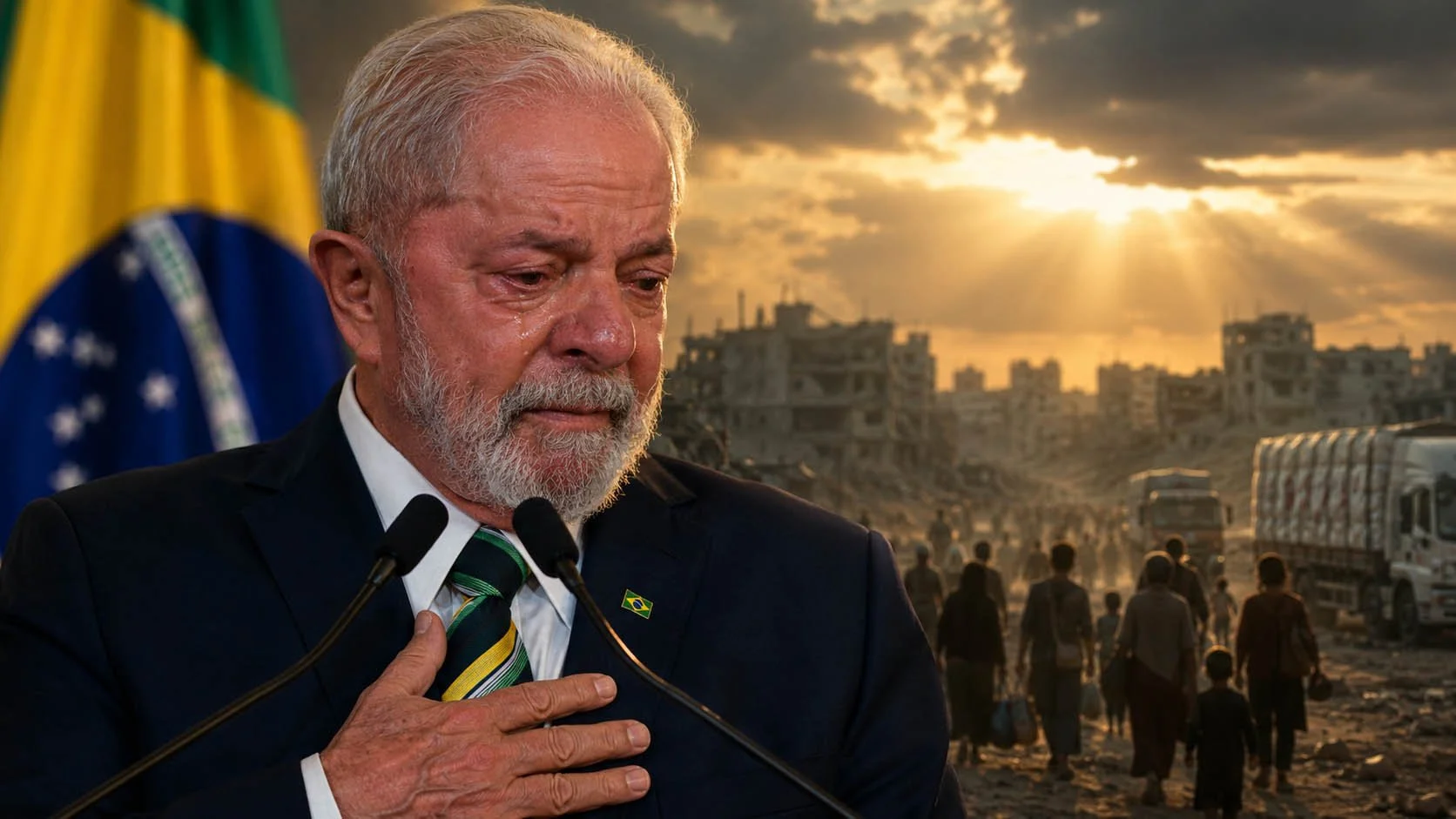 BRAZILIAN PRESIDENT BREAKS DOWN IN TEARS OVER THE SUFFERING OF THE PALESTINIAN PEOPLE