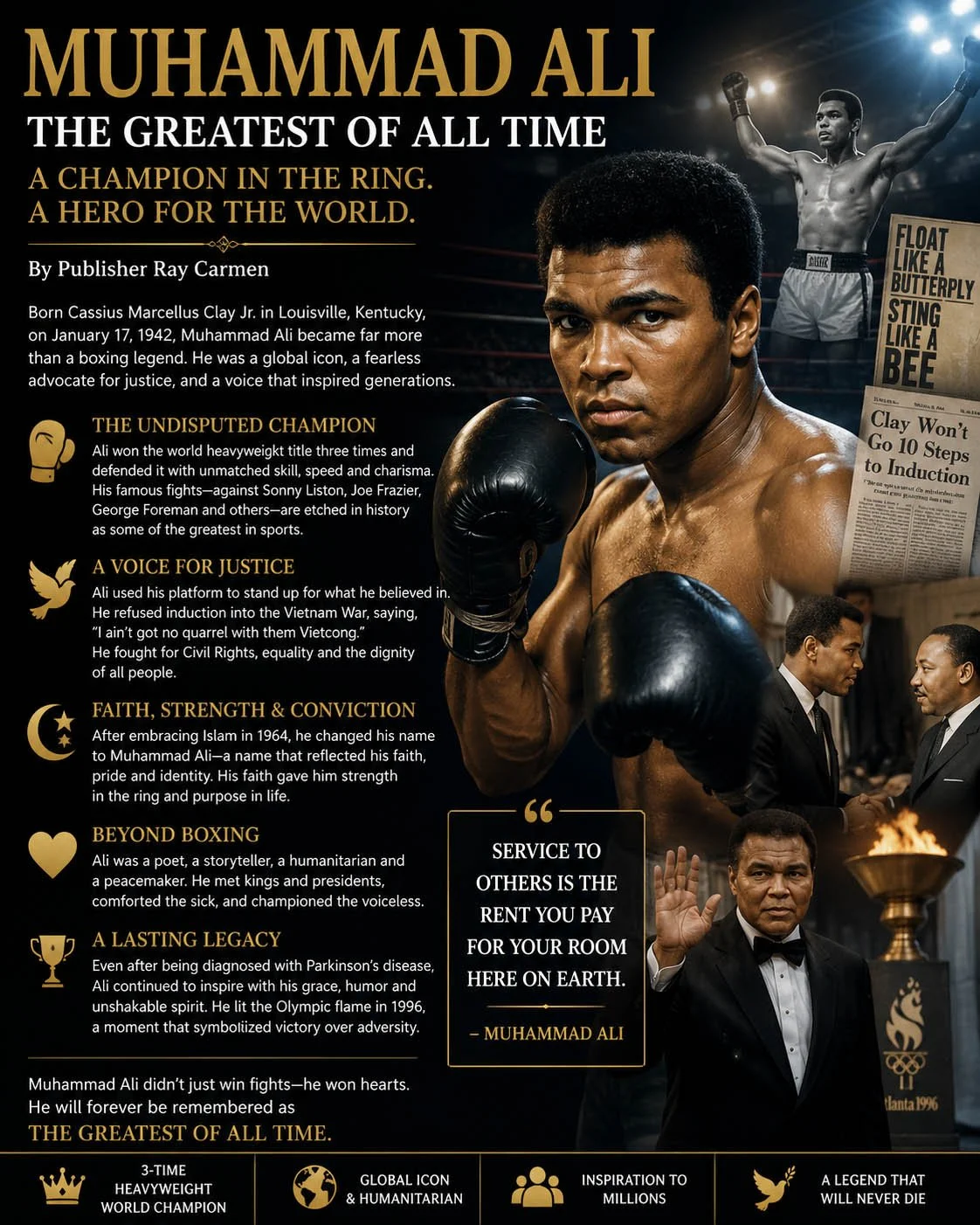 MUHAMMAD ALI : THE CHAMPION WHO CHANGED THE WORLD