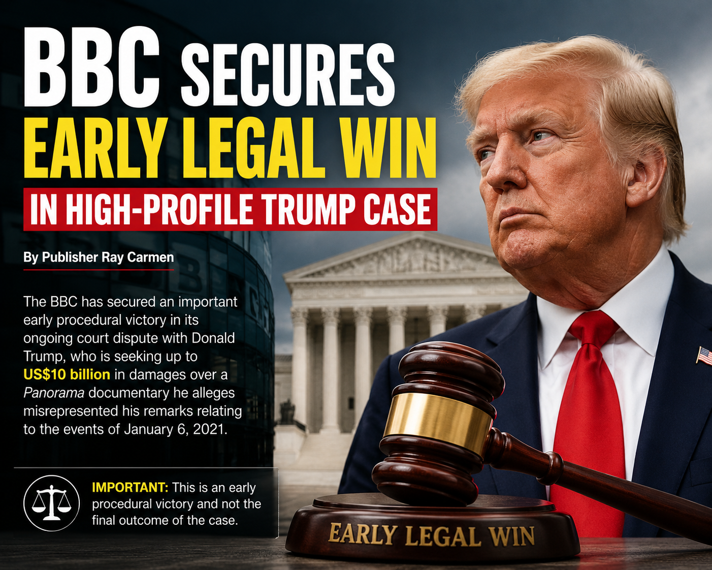 BBC SECURES EARLY LEGAL WIN IN HIGH-PROFILE TRUMP CASE