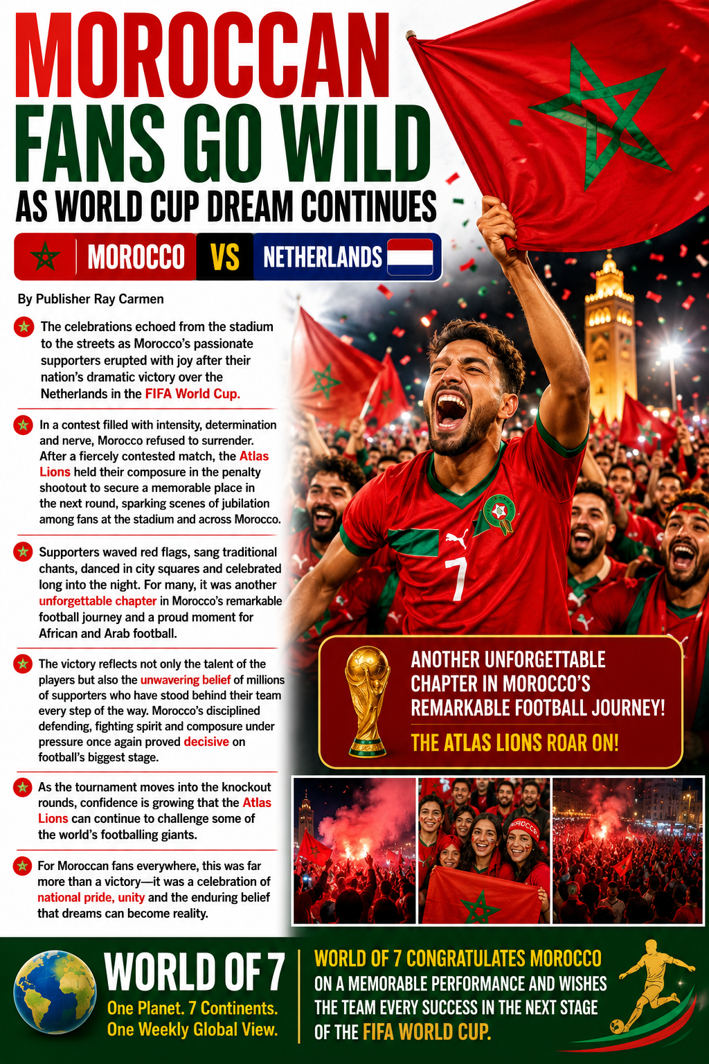 🇲🇦 MOROCCAN FANS GO WILD AS WORLD CUP DREAM CONTINUES