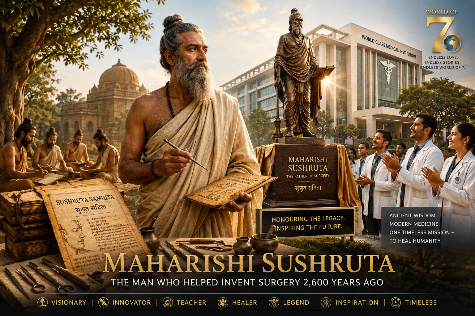 MAHARISHI SUSHRUTA : THE MAN WHO HELPED INVENT SURGERY 2,600 YEARS AGO