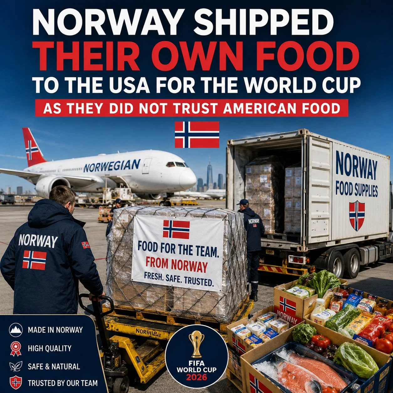 NORWAY SHIPPED ITS OWN FOOD TO THE USA FOR THE WORLD CUP