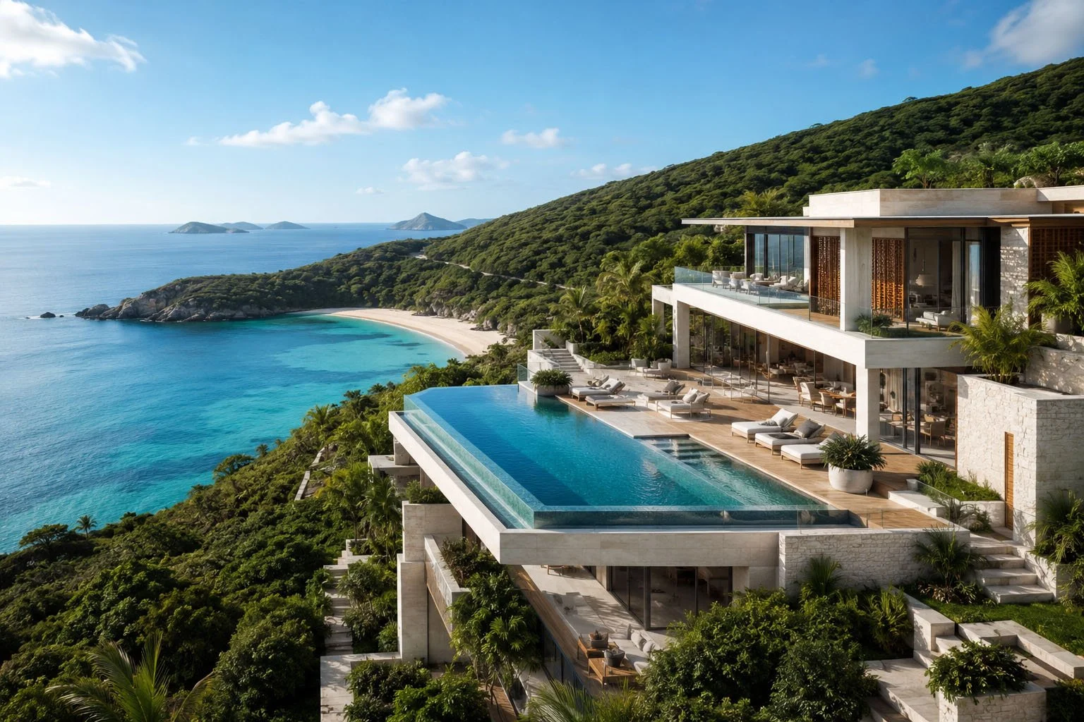 MODERN HILLSIDE ISLAND MANSION TOUR