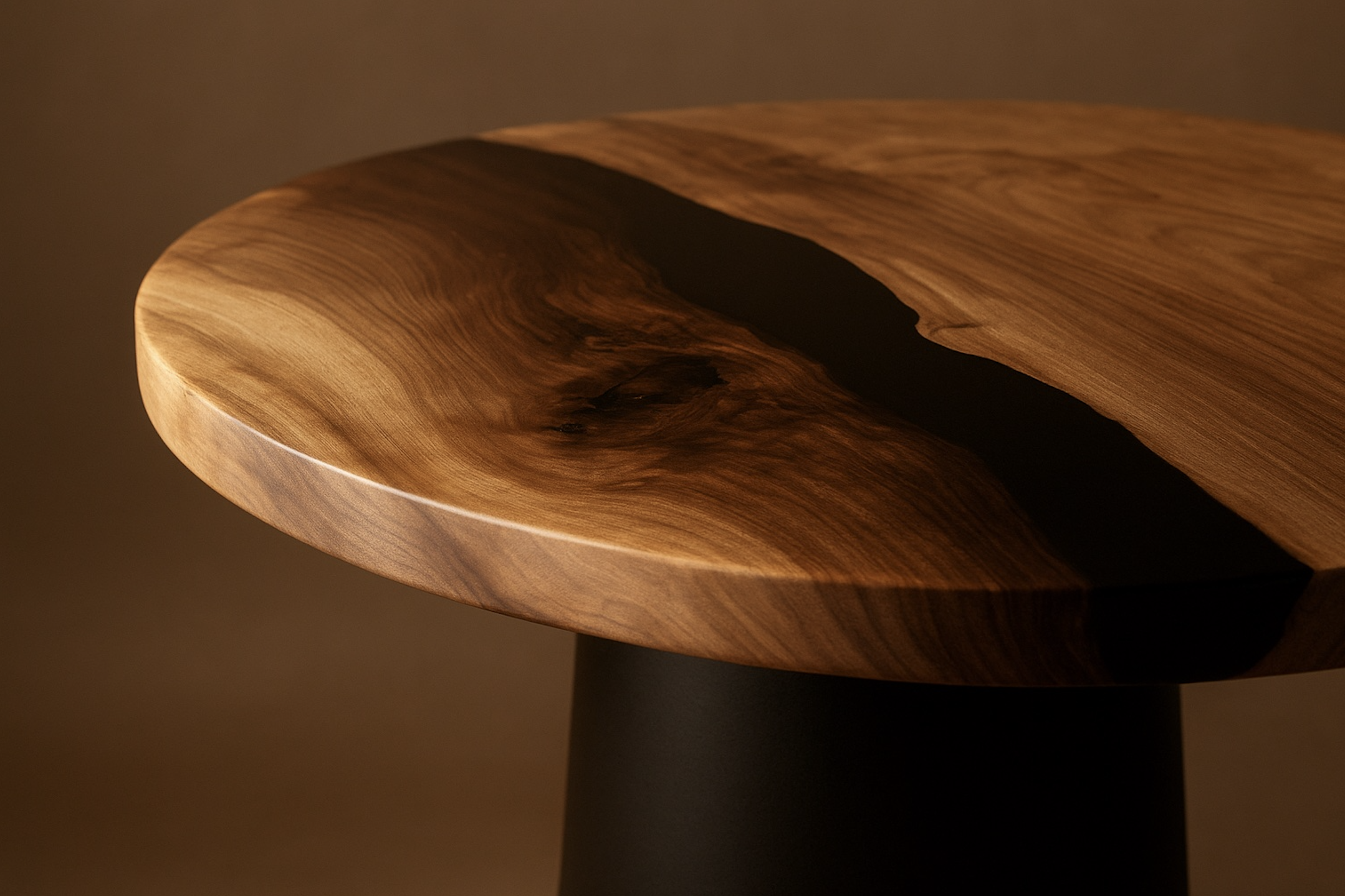 Walnut & Black Epoxy Coffee Table