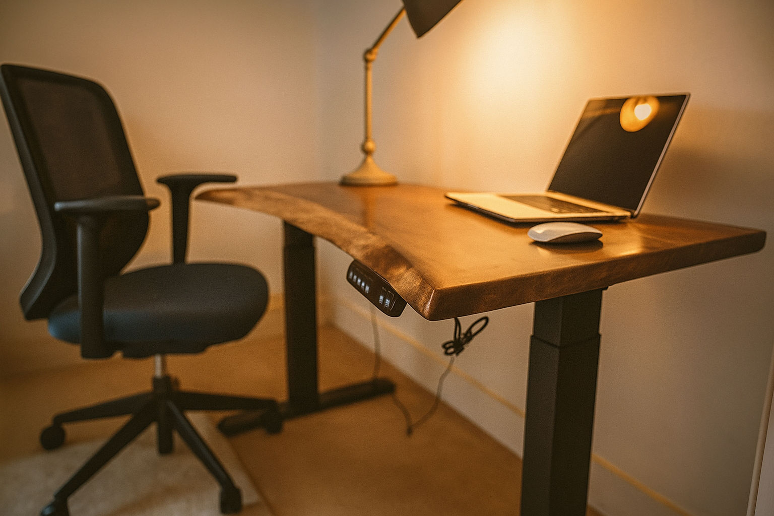 Walnut Sit/Stand Adjustable Desk