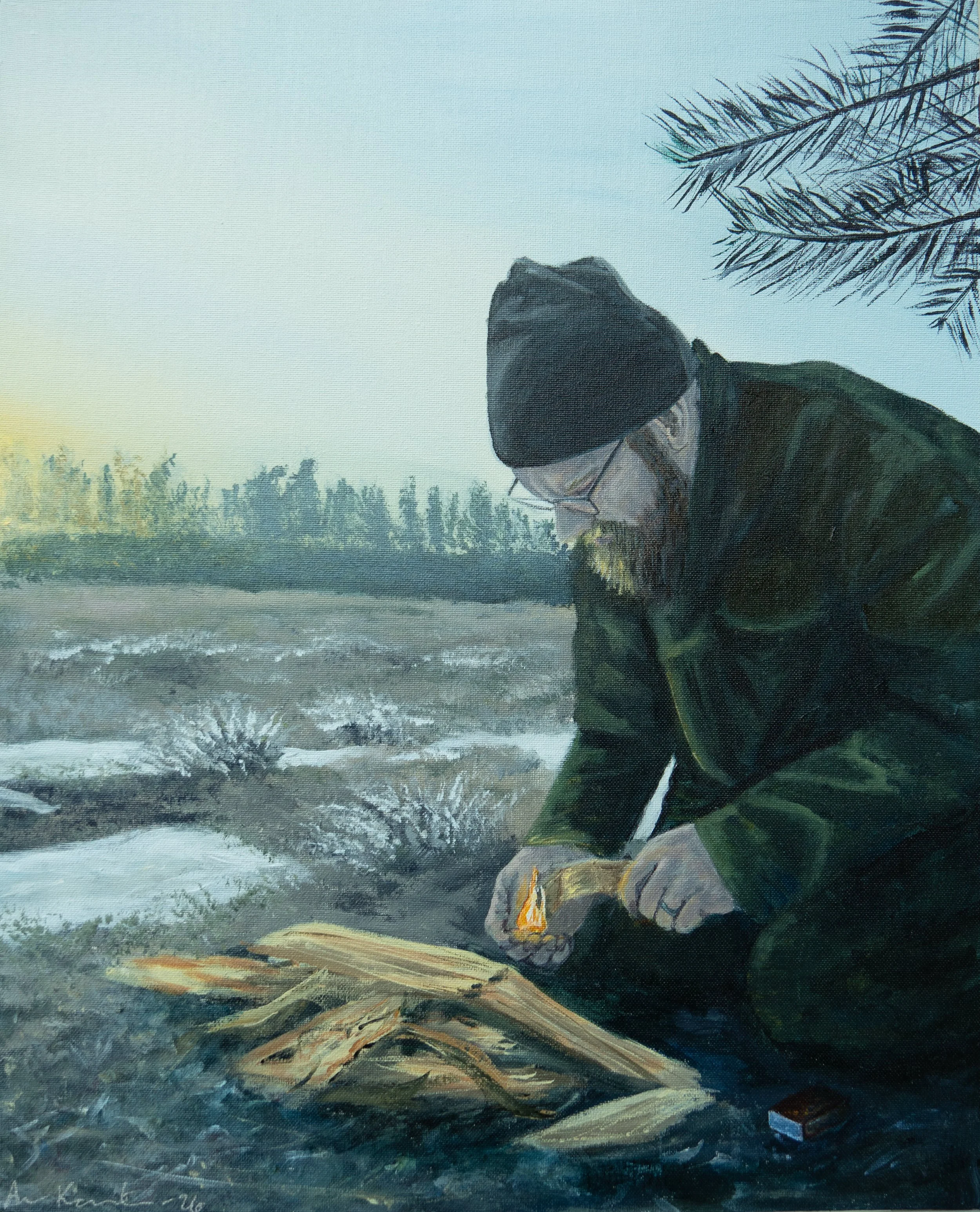Tulentekijä (2026) Akryyli kankaalle 40 x 50 cm