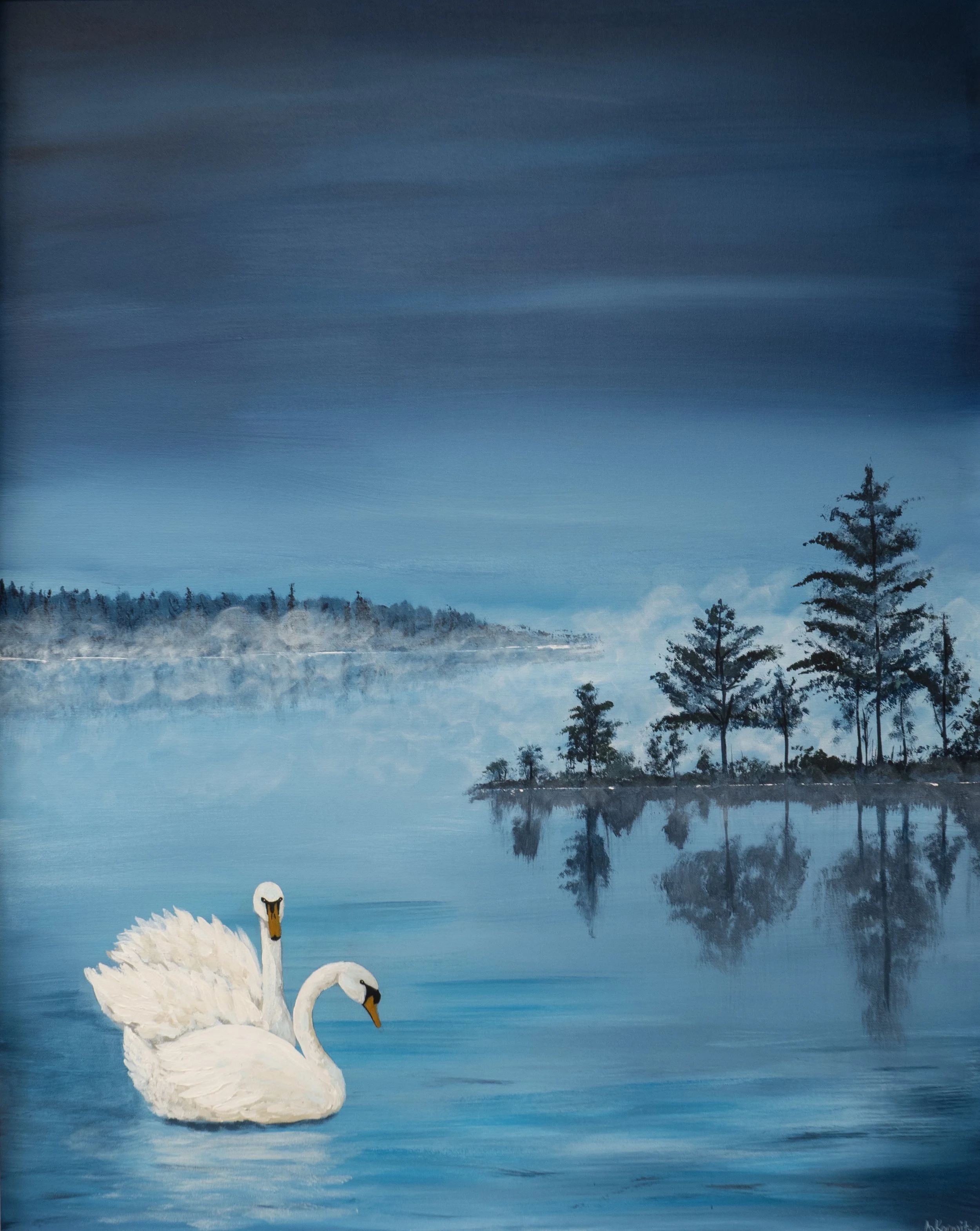 Yhteinen suunta (2021) Akryyli kankaalle 80 x 100 cm