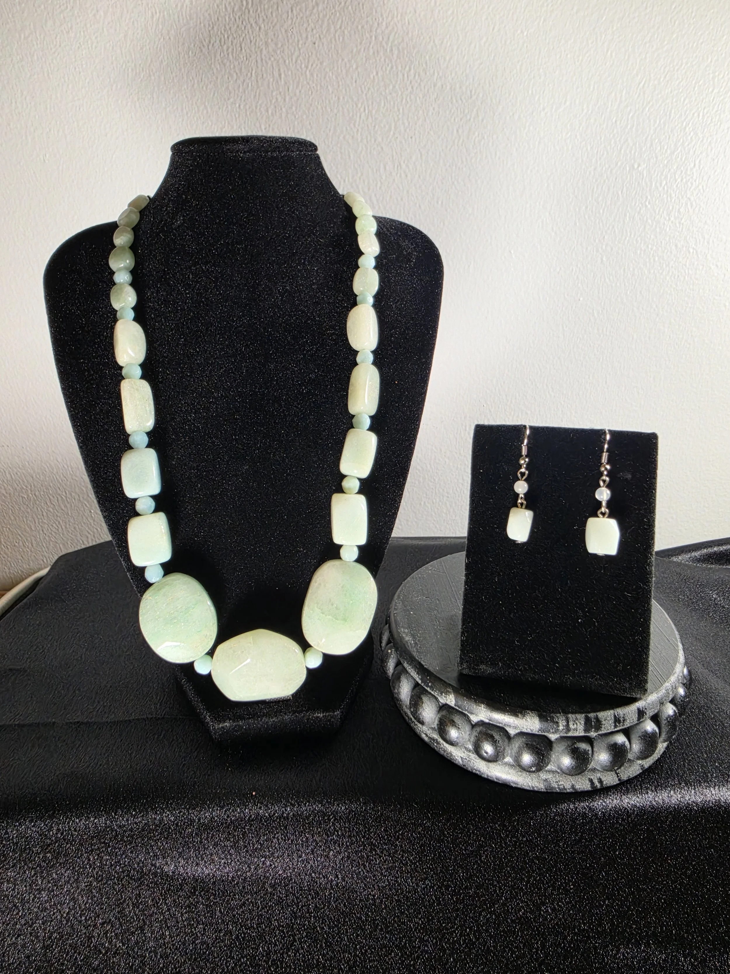 Mint Green Stone Statement Jewelry Set
