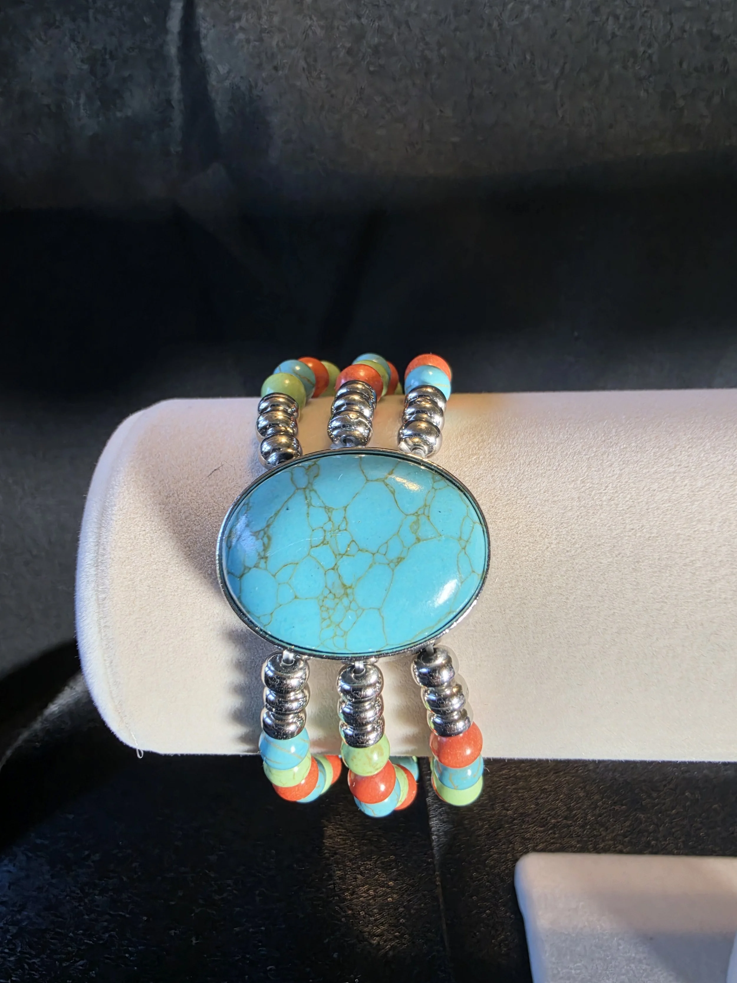 Southwest Turquoise Statement Stretch Bracelet