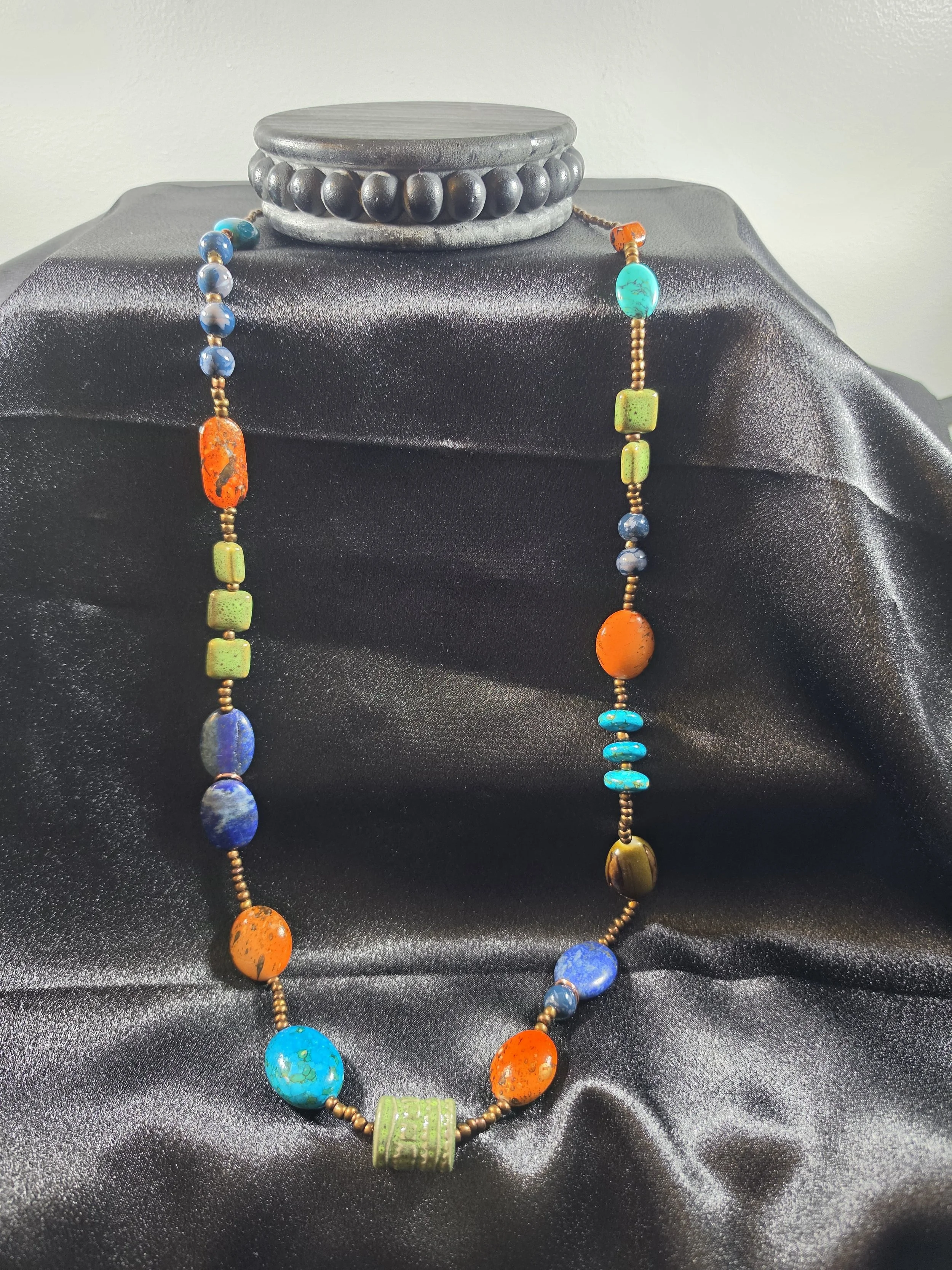 Colorful Boho Beaded Statement Necklace