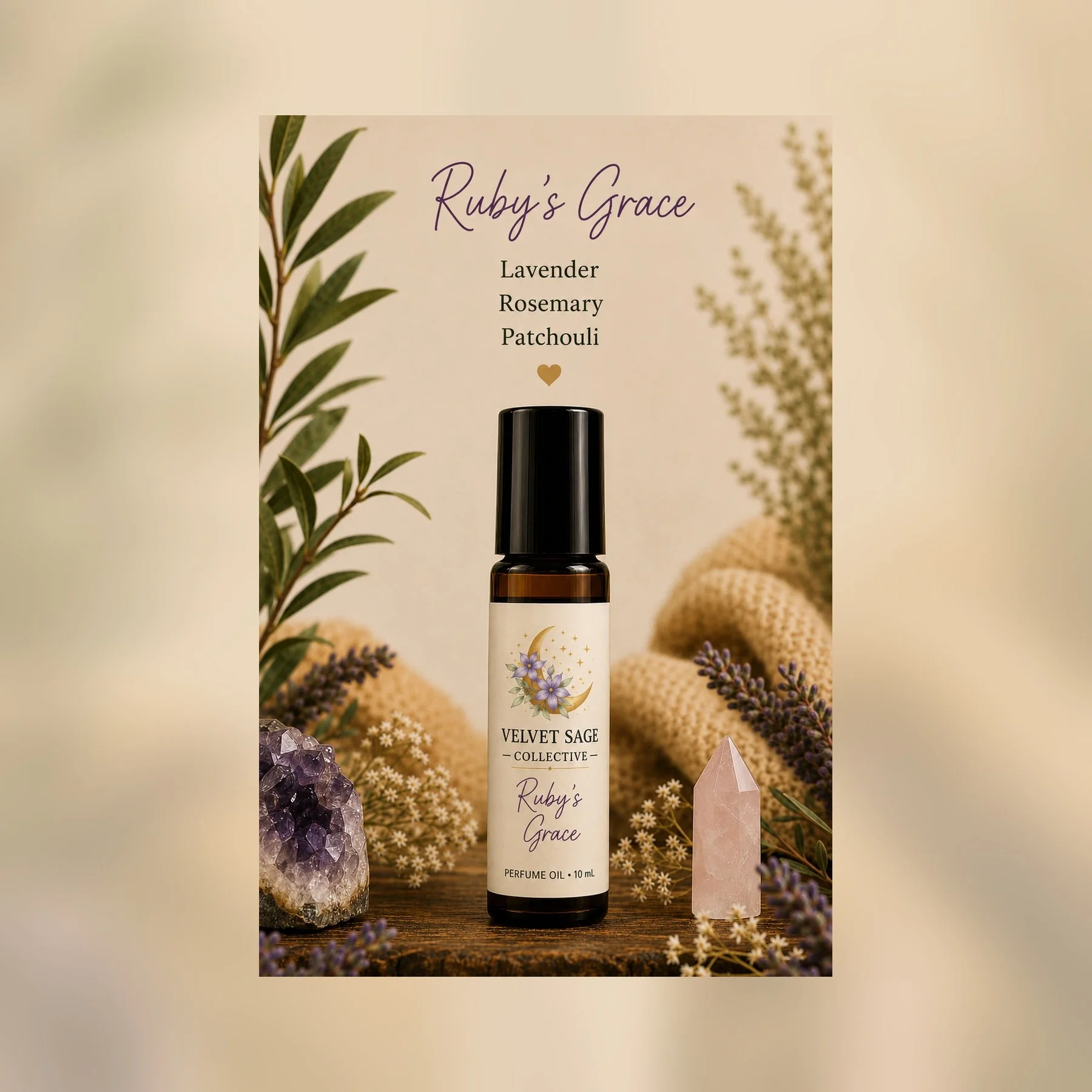 Ruby’s Grace Botanical Perfume Oil – Lavender, Rosemary & Patchouli Roll-On Perfume