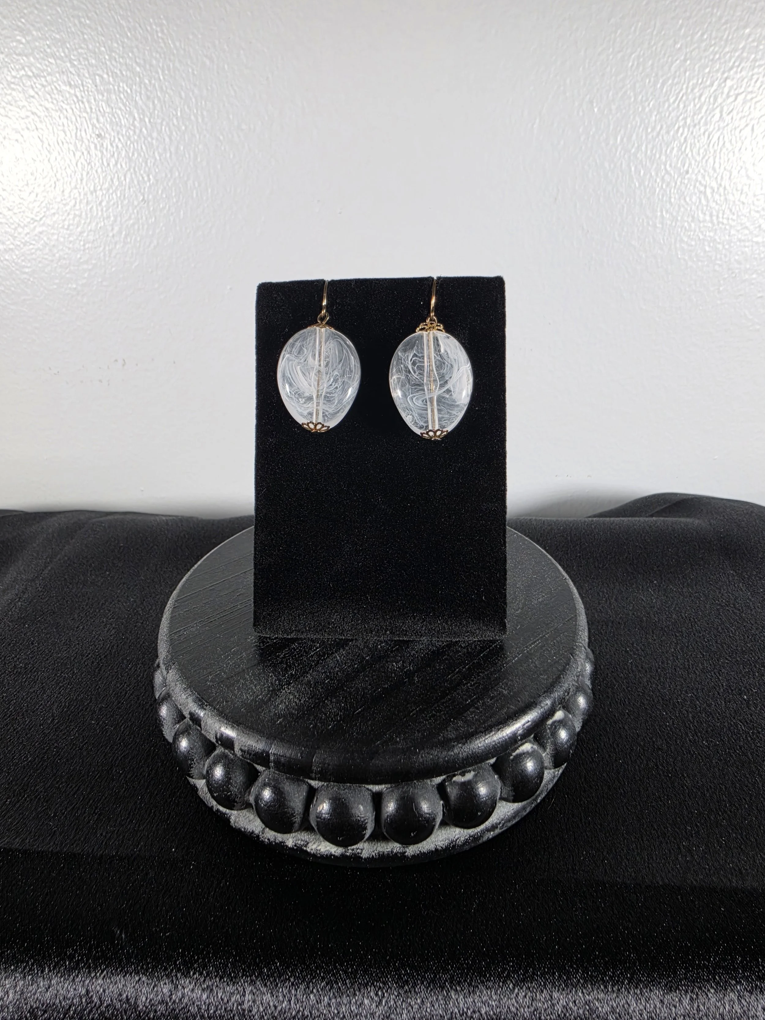 Ethereal Swirl Glass Drop Earrings