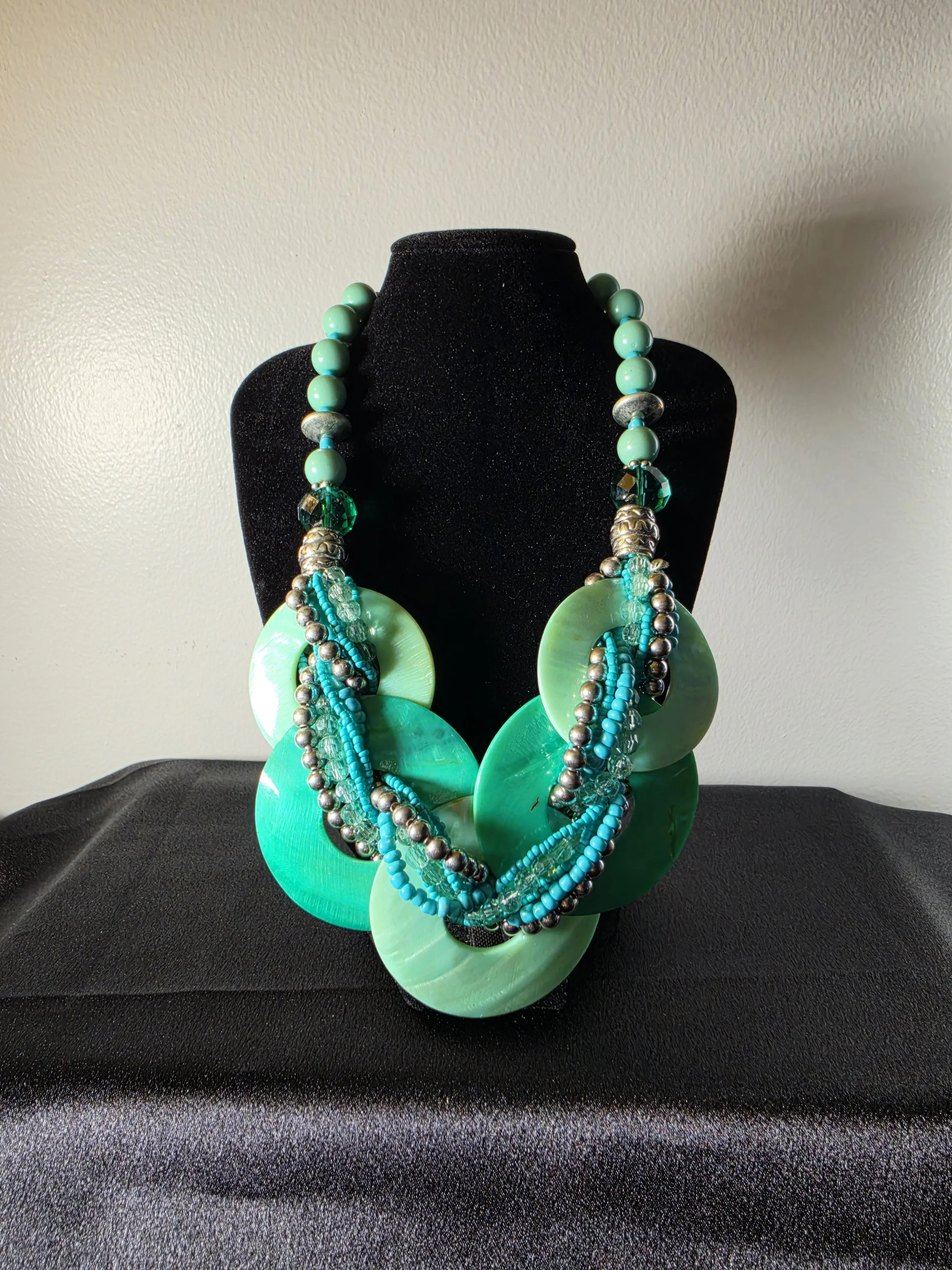 Seafoam Cascade Statement Necklace