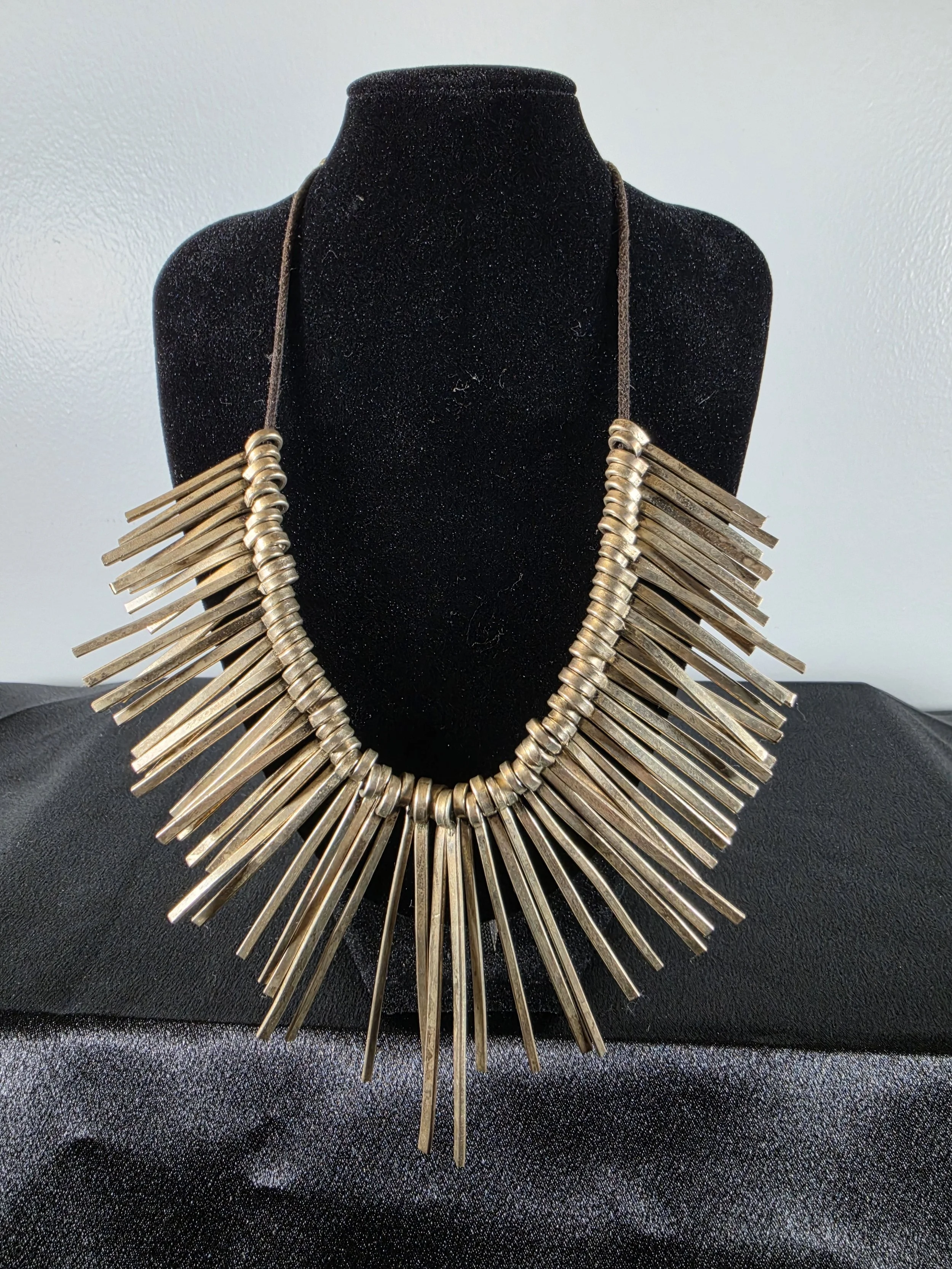 Vintage Tribal Sunburst Statement Necklace
