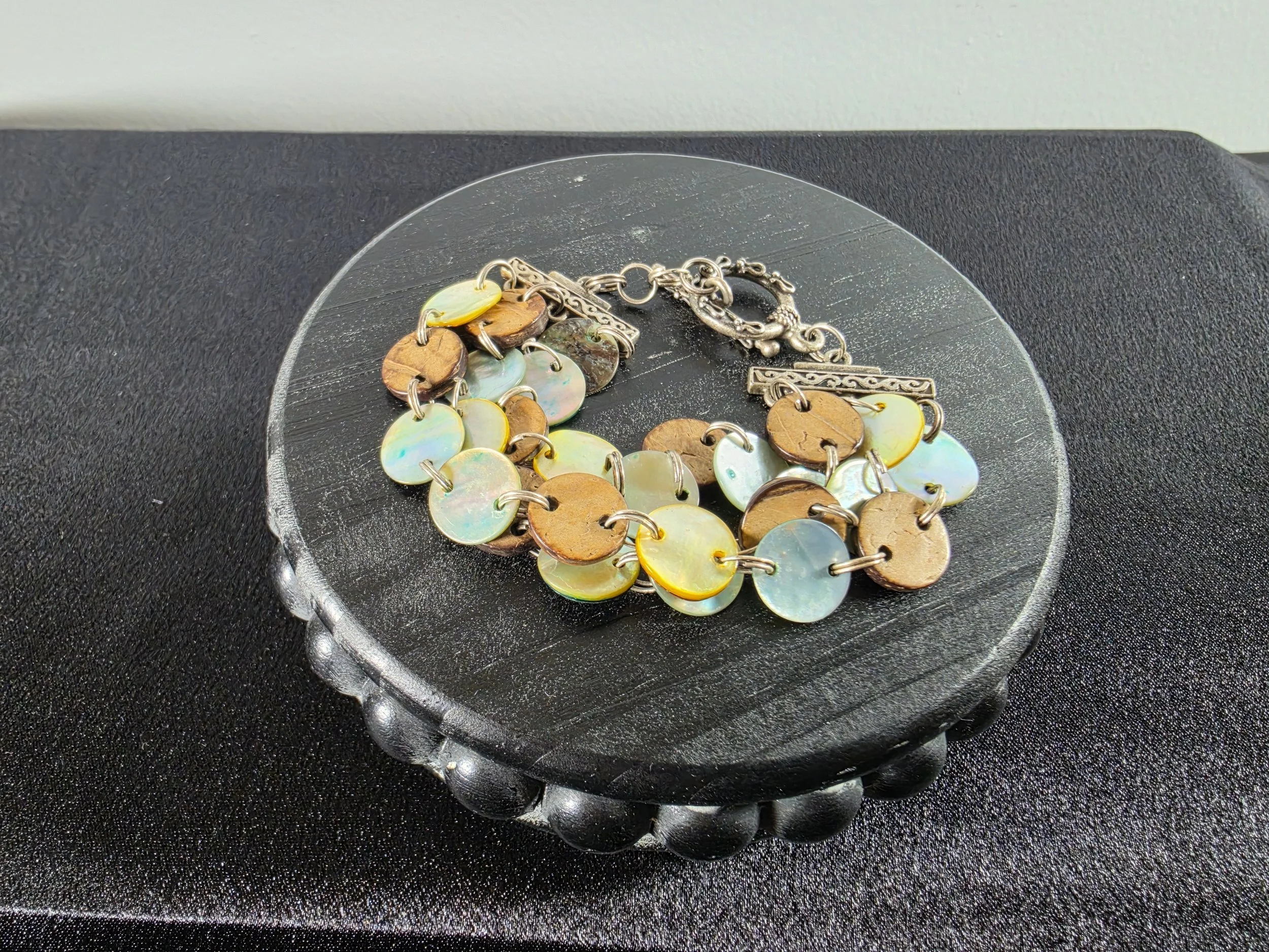 Mother of Pearl & Coconut Shell Multi-Strand Bracelet