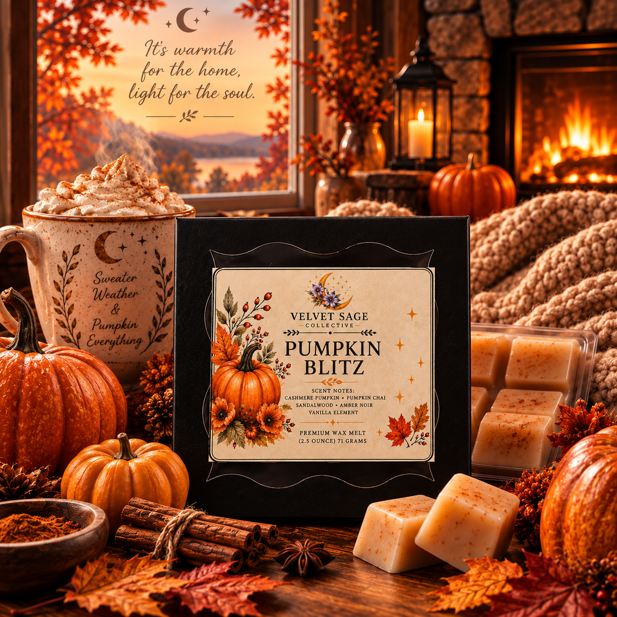 Pumpkin Blitz Room Mist or Wax Melts | Warm Pumpkin, Spiced Chai & Sandalwood | Fall Home Fragrance