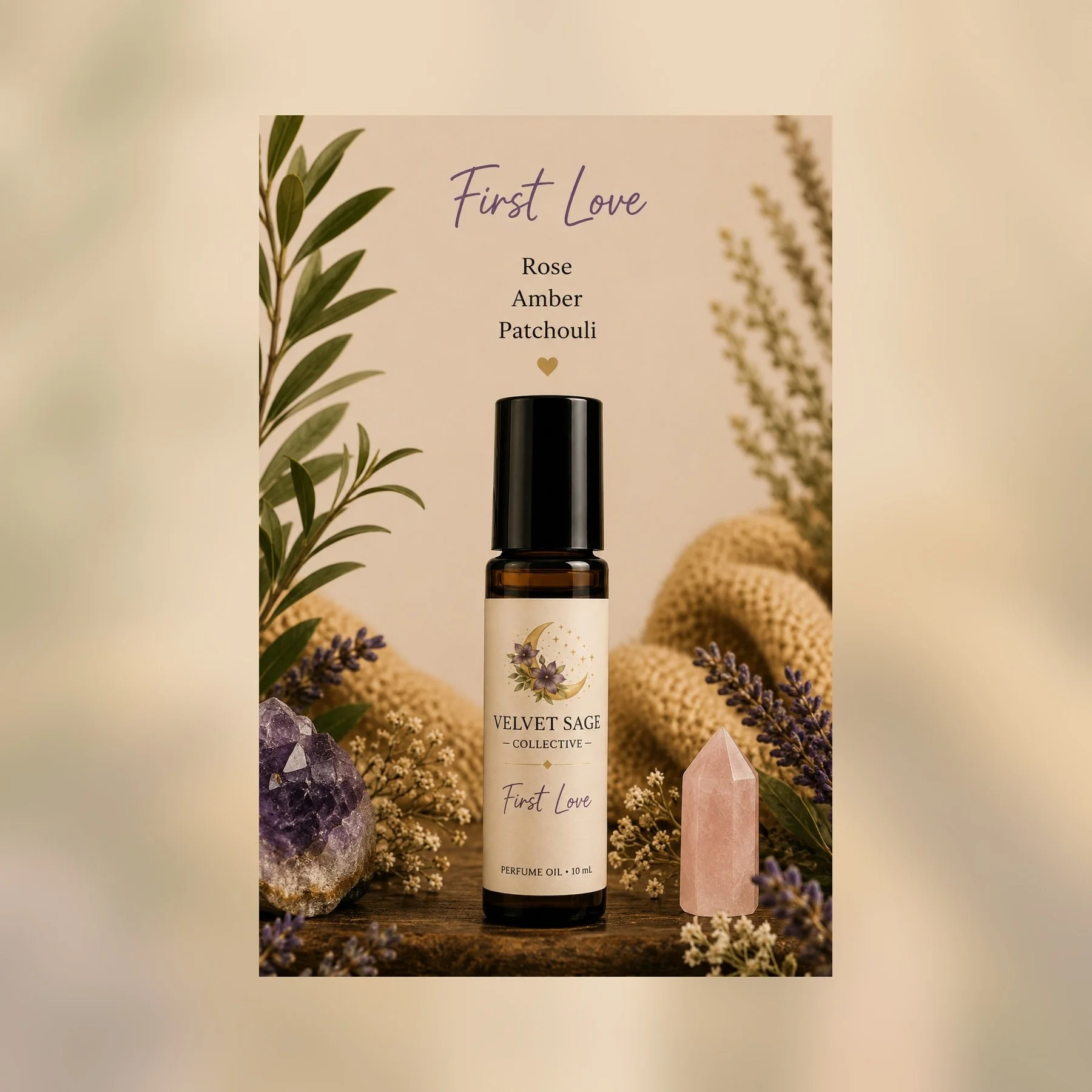 First Love Botanical Perfume Oil – Rose, Vanilla & Patchouli Roll-On Perfume