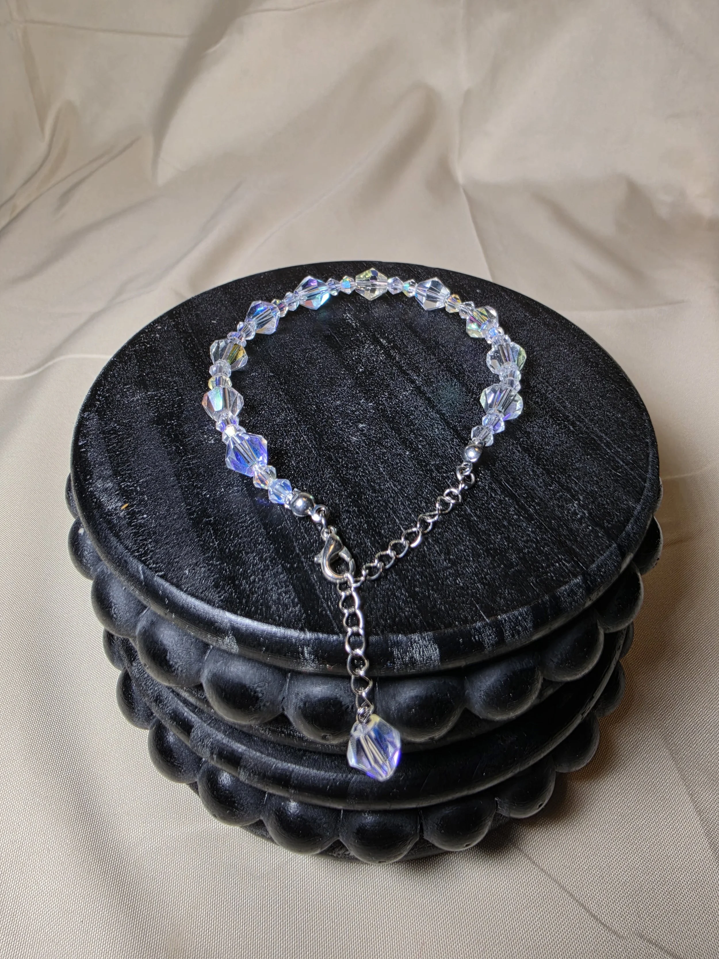Iridescent Crystal Bead Bracelet