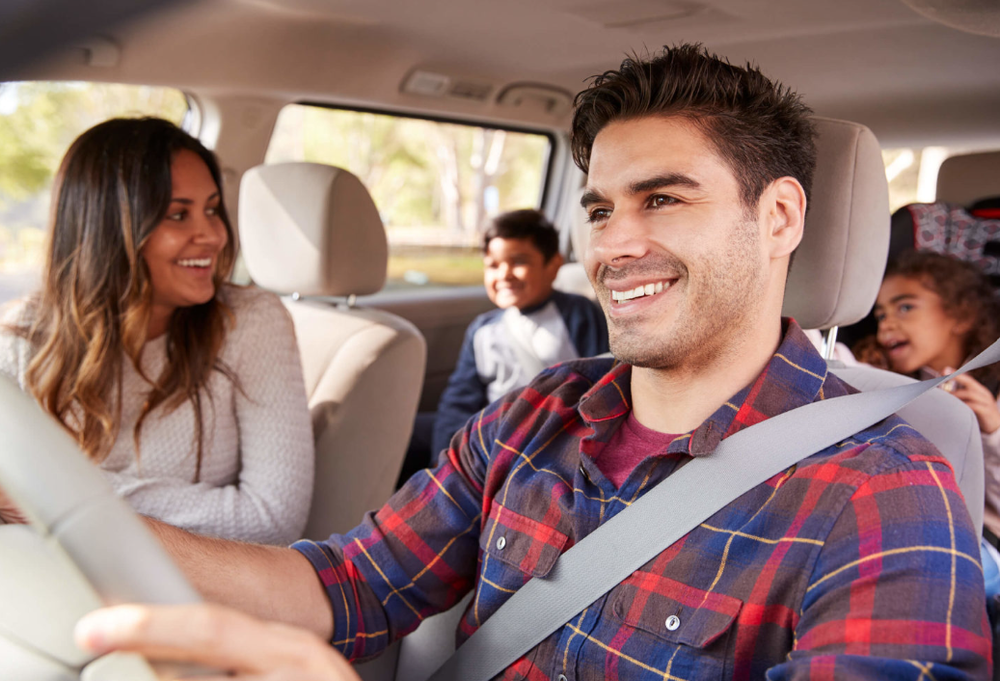 Family with car