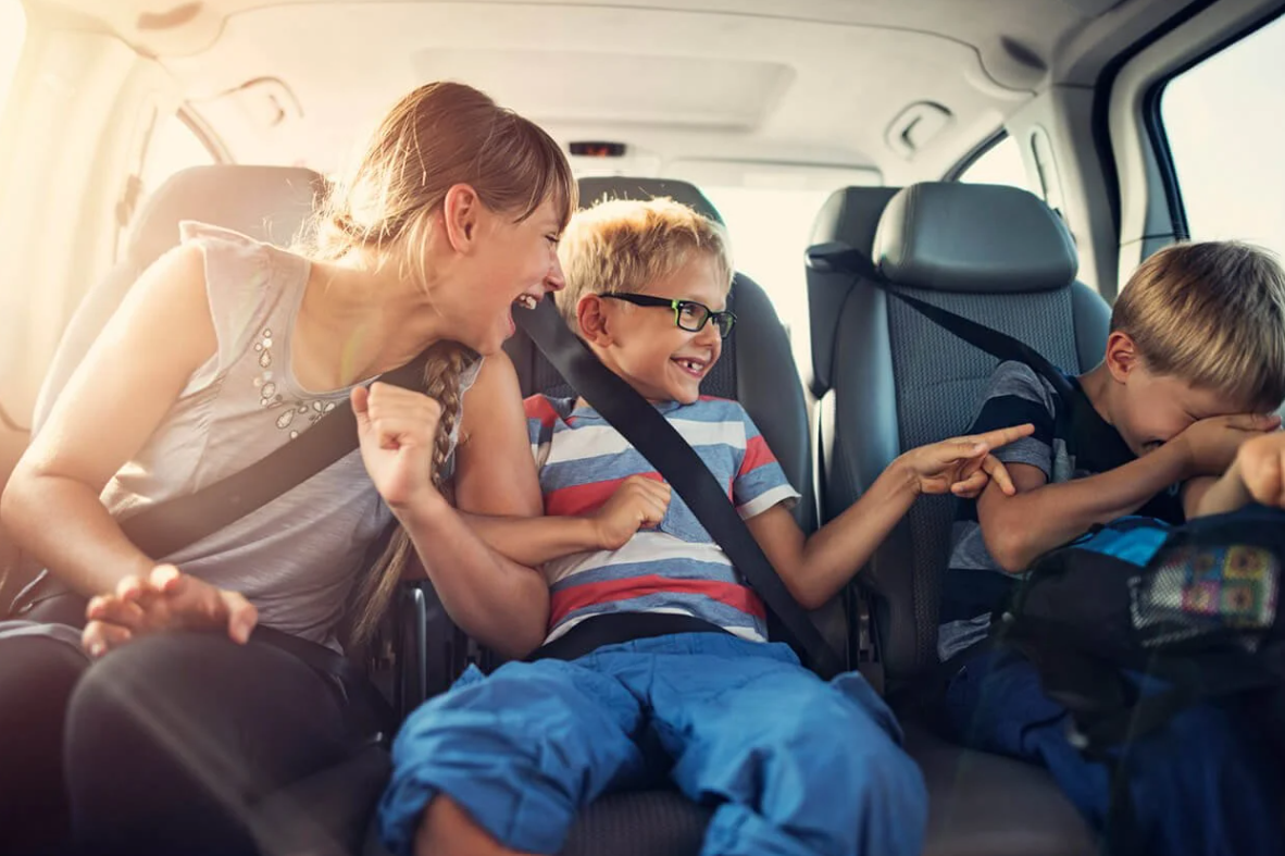 Family with car