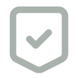 A shield icon with a checkmark inside, symbolizing security or approval.