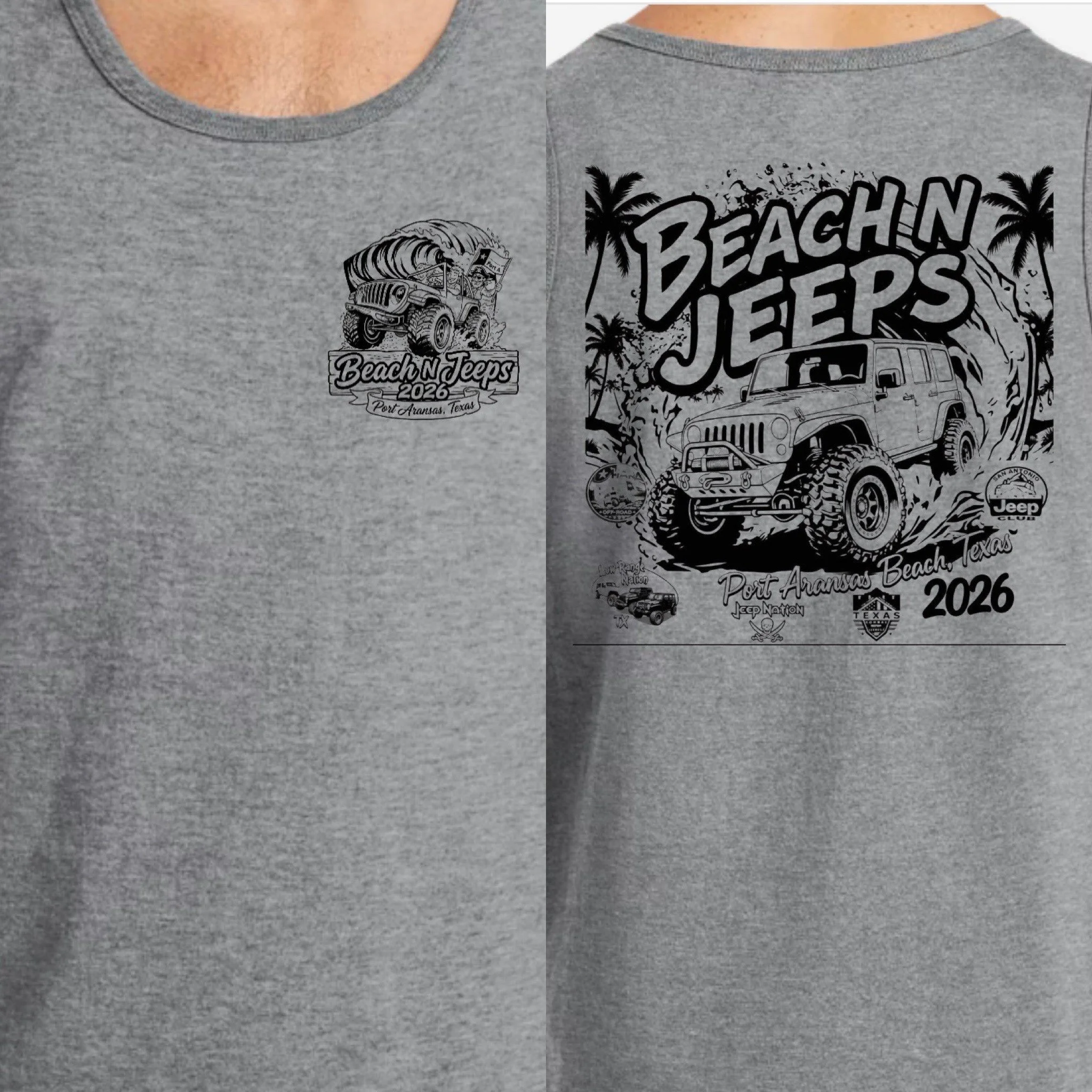 Heathered Gray Tank Top (Small-XL 20.00) (2XL-3XL 22.00)  Please add the total number of shirts and sizes then scan one of the QR codes to pay.  Please add the following information in the notes.  
Name
type of shirt (Tank or T-shirt)
Color of shirt
