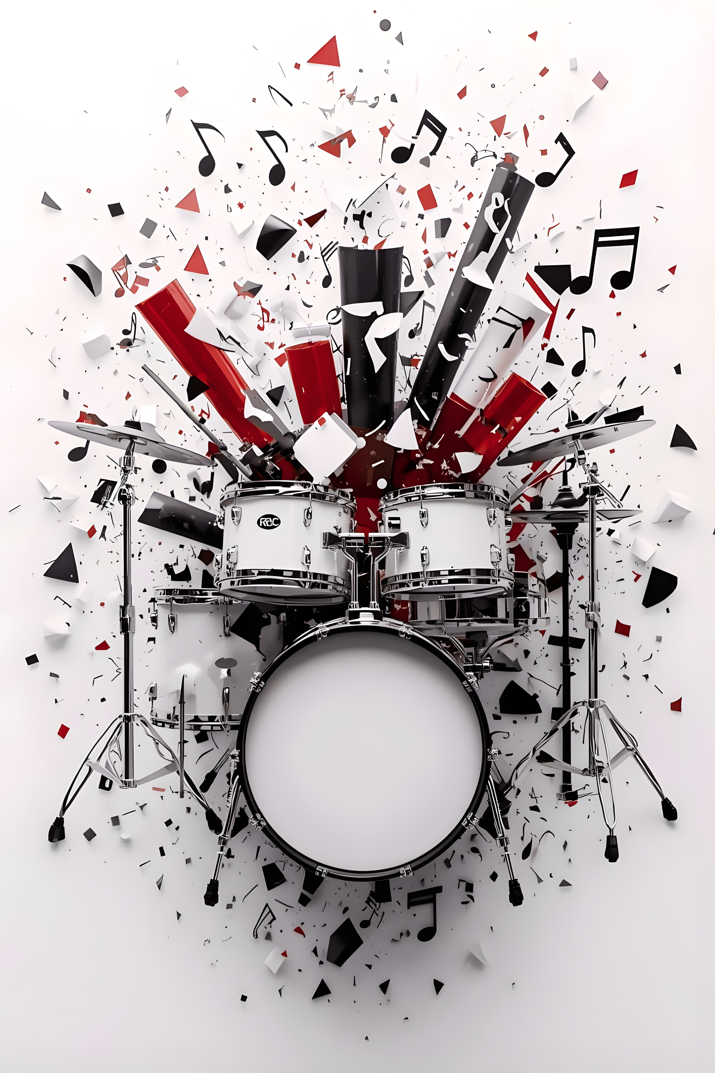 Red Music Wall Art Set – Modern 24x36 Framed Instrument Prints | RedSoundArt