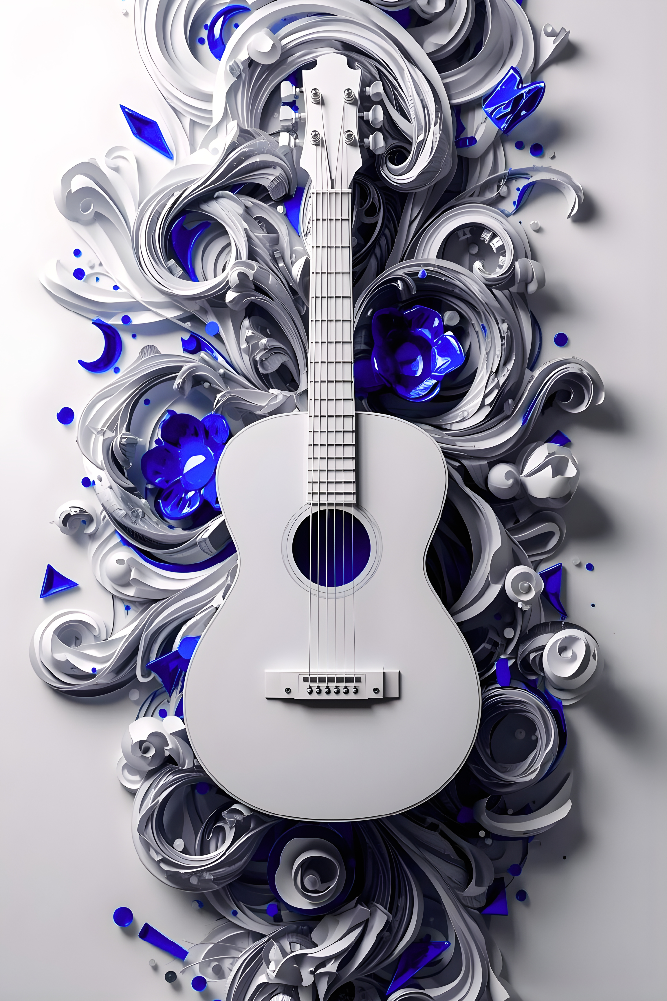 Blue 3D Sculpted Music Wall Art Set – 3 Piece Collection | CloudNhyne Designz