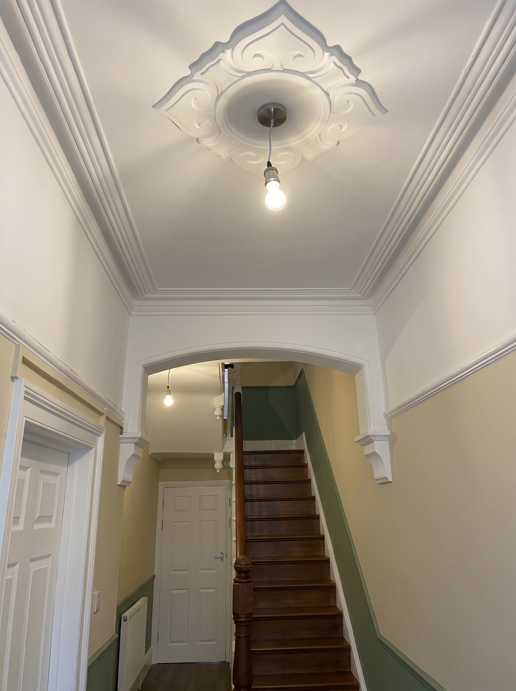 Finished staircase decoration with a clean, refreshed interior finish.