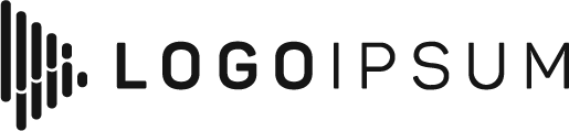 LOGOIPSUM placeholder logo with a stylized black icon resembling a fingerprint or fingerprint lines and the text LOGOIPSUM