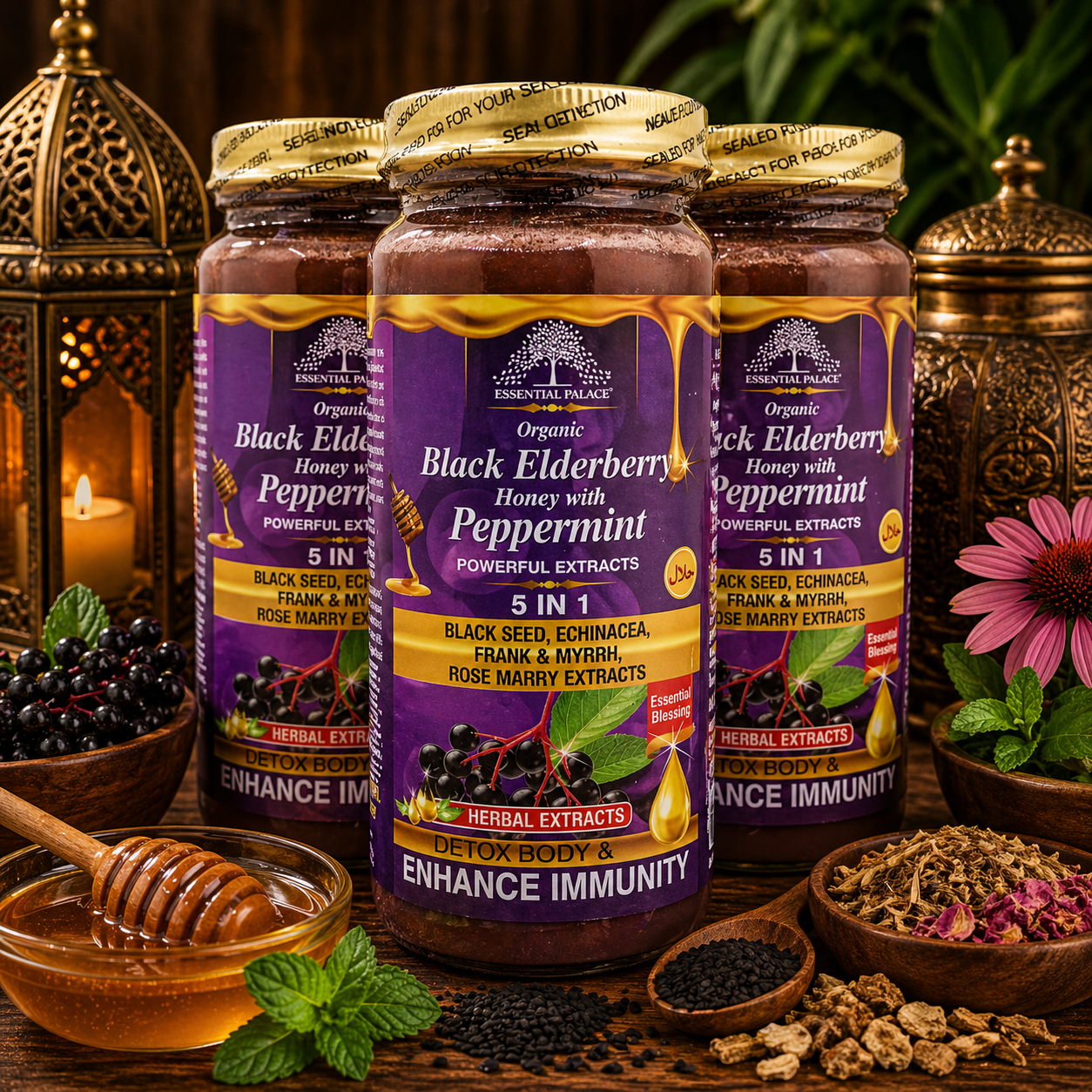 Black Elderberry | Honey with Peppermint