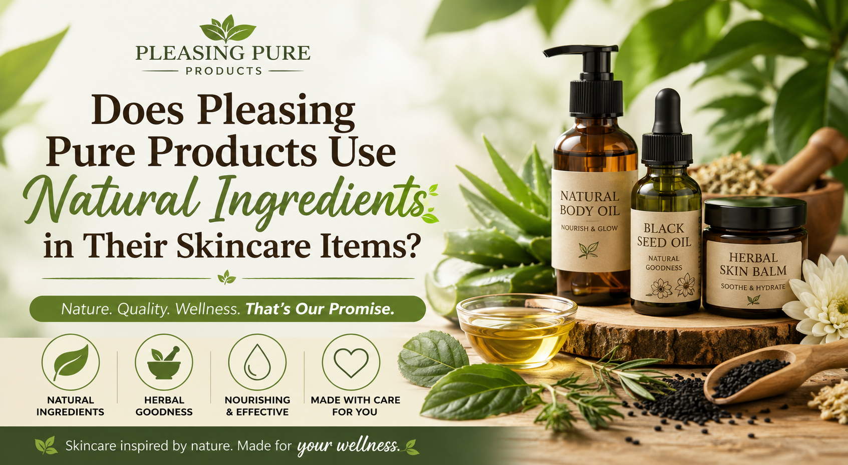 Does Pleasing Pure Products Use Natural Ingredients in Their Skincare Items?