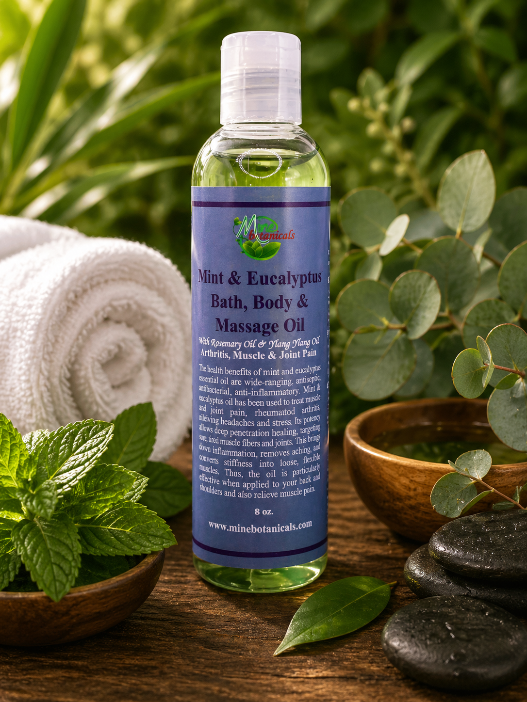 Mint & Eucalyptus Bath, Body & Massage Oil