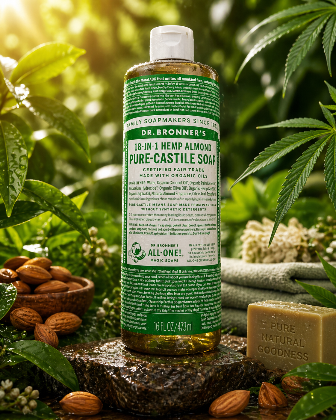 18-IN-1 Hemp Almond Pure-Castile Soap