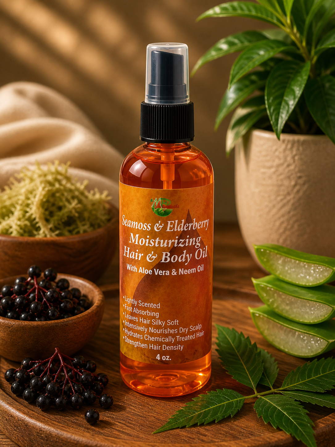 Seamoss & Elderberry Moisturizing Hair & Body Oil