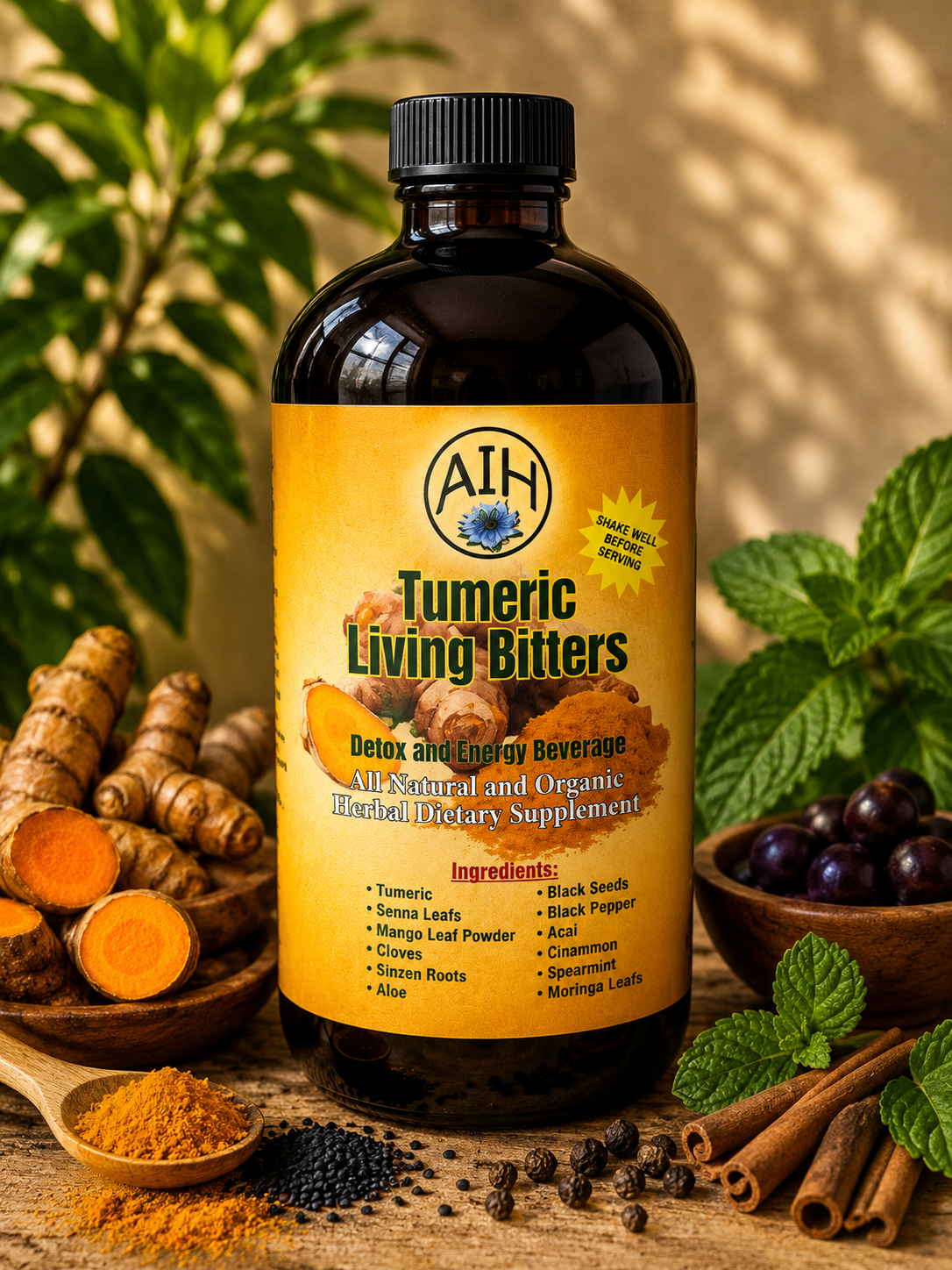 Tumeric Living Bitters - Detox & Energy Herbal Supplement