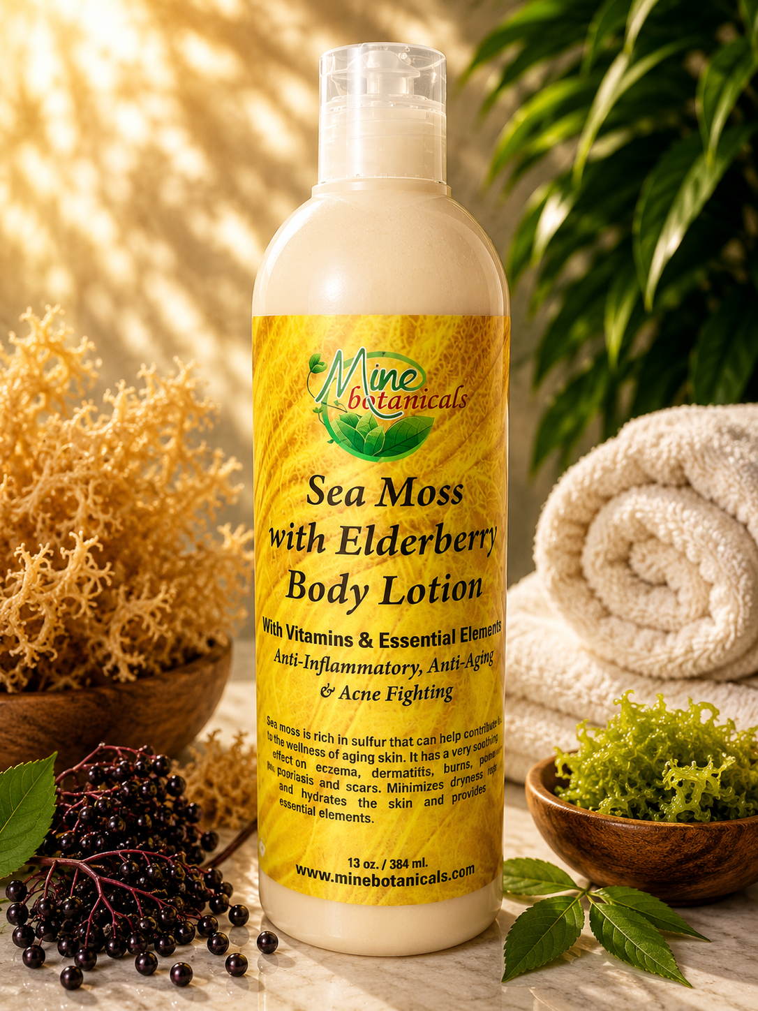 Mine Botanicals | Sea Moss with Elderberry Body Lotion 384ml